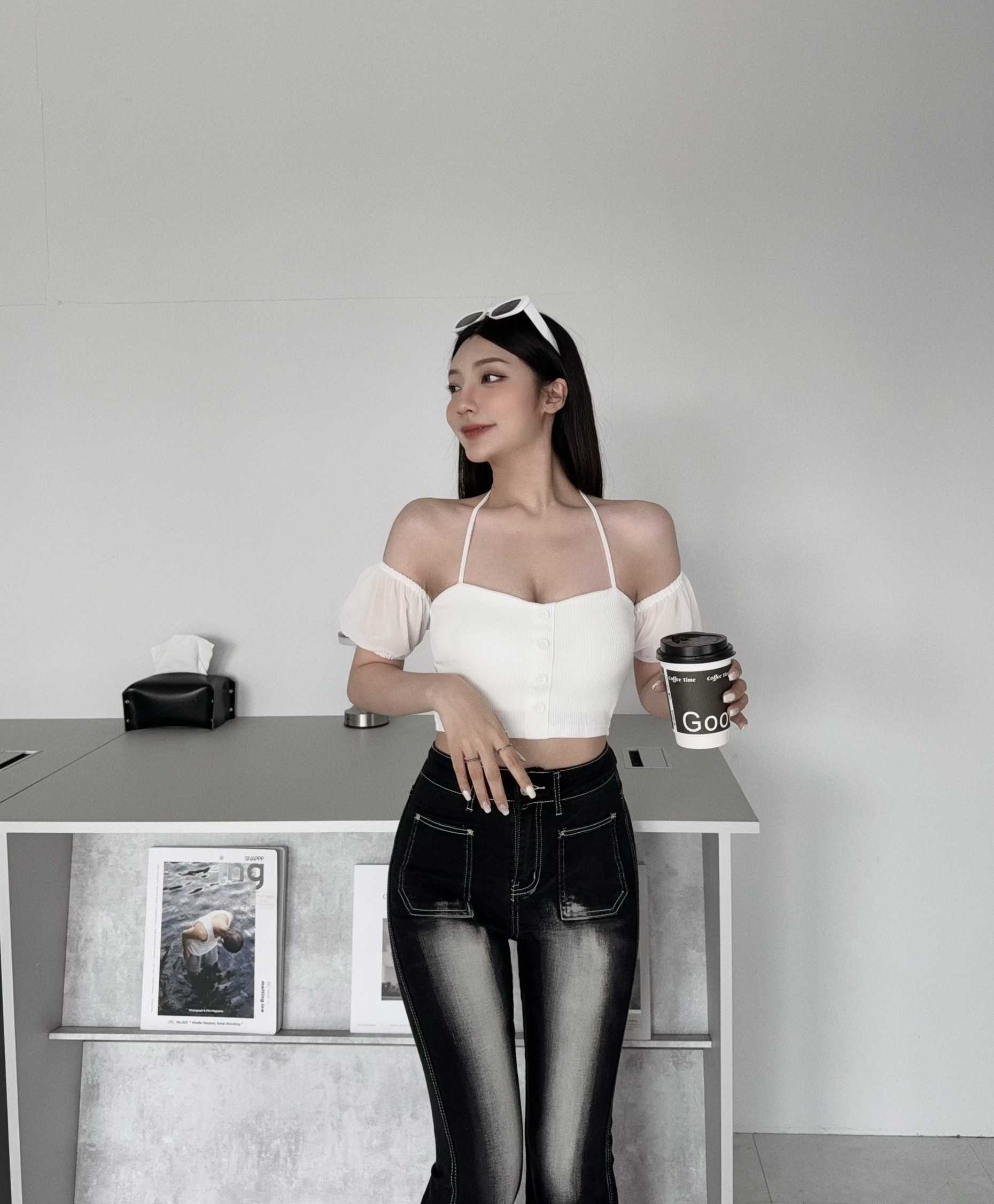 0025『訂製款』純欲繞脖一字領網紗袖Bra T (4)