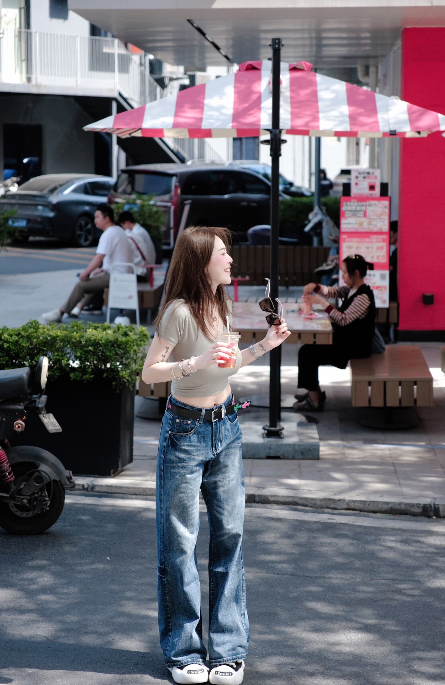 20250429｜🔍長褲系列#995好時髦！彩色皮帶寬褲