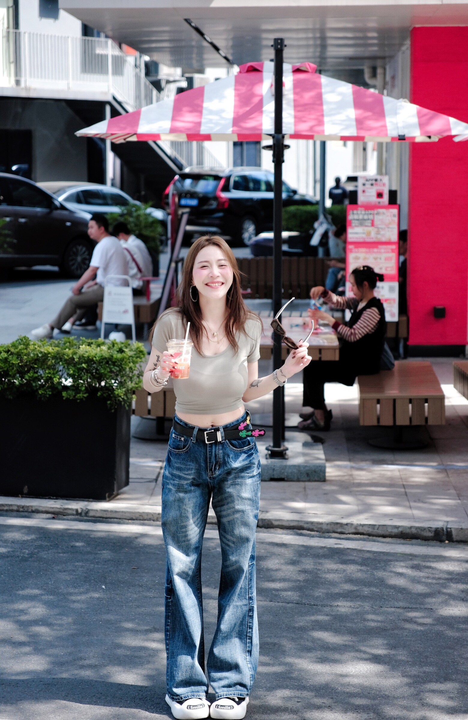 20250429｜🔍長褲系列#995好時髦！彩色皮帶寬褲 (2)