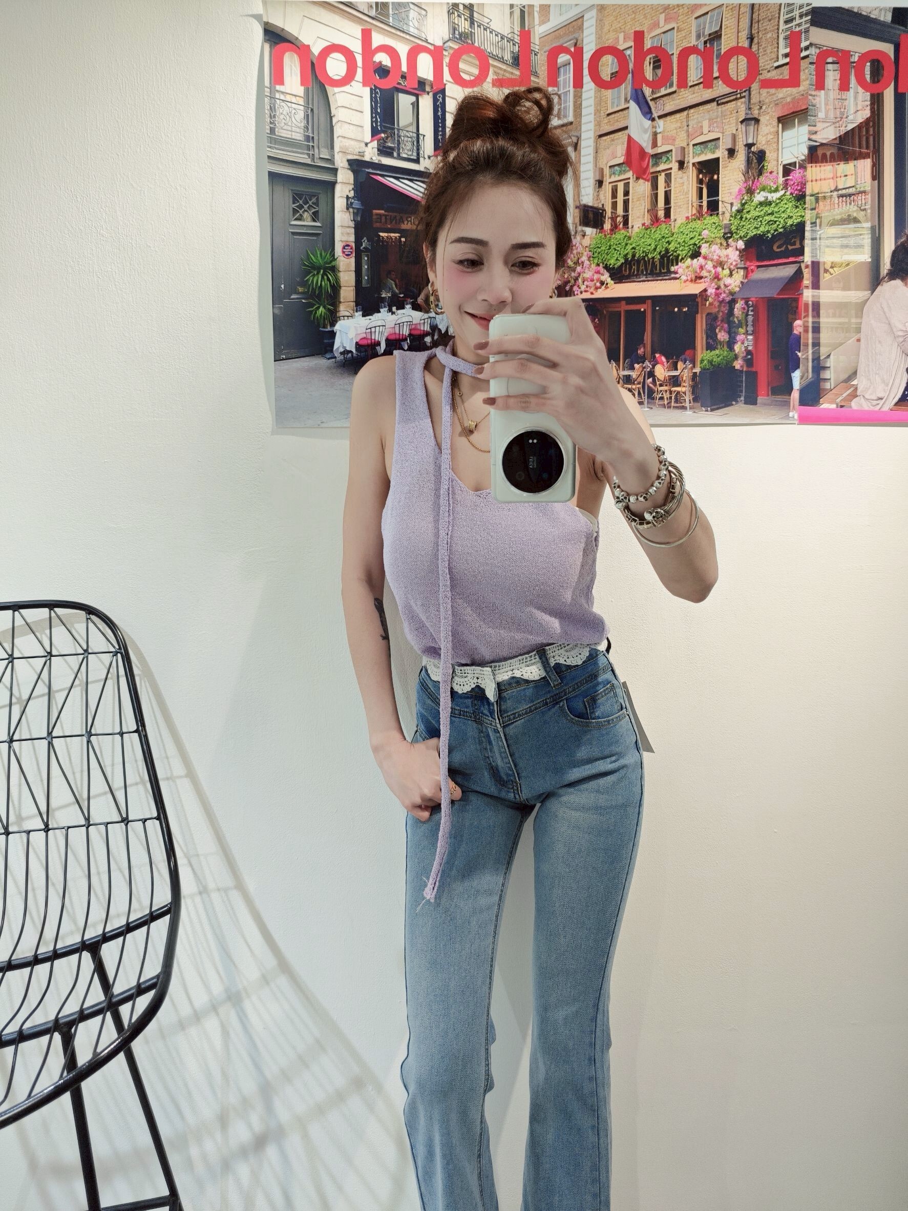 8152 20250502｜🔍短裙系列高彩度針織背心附飄帶