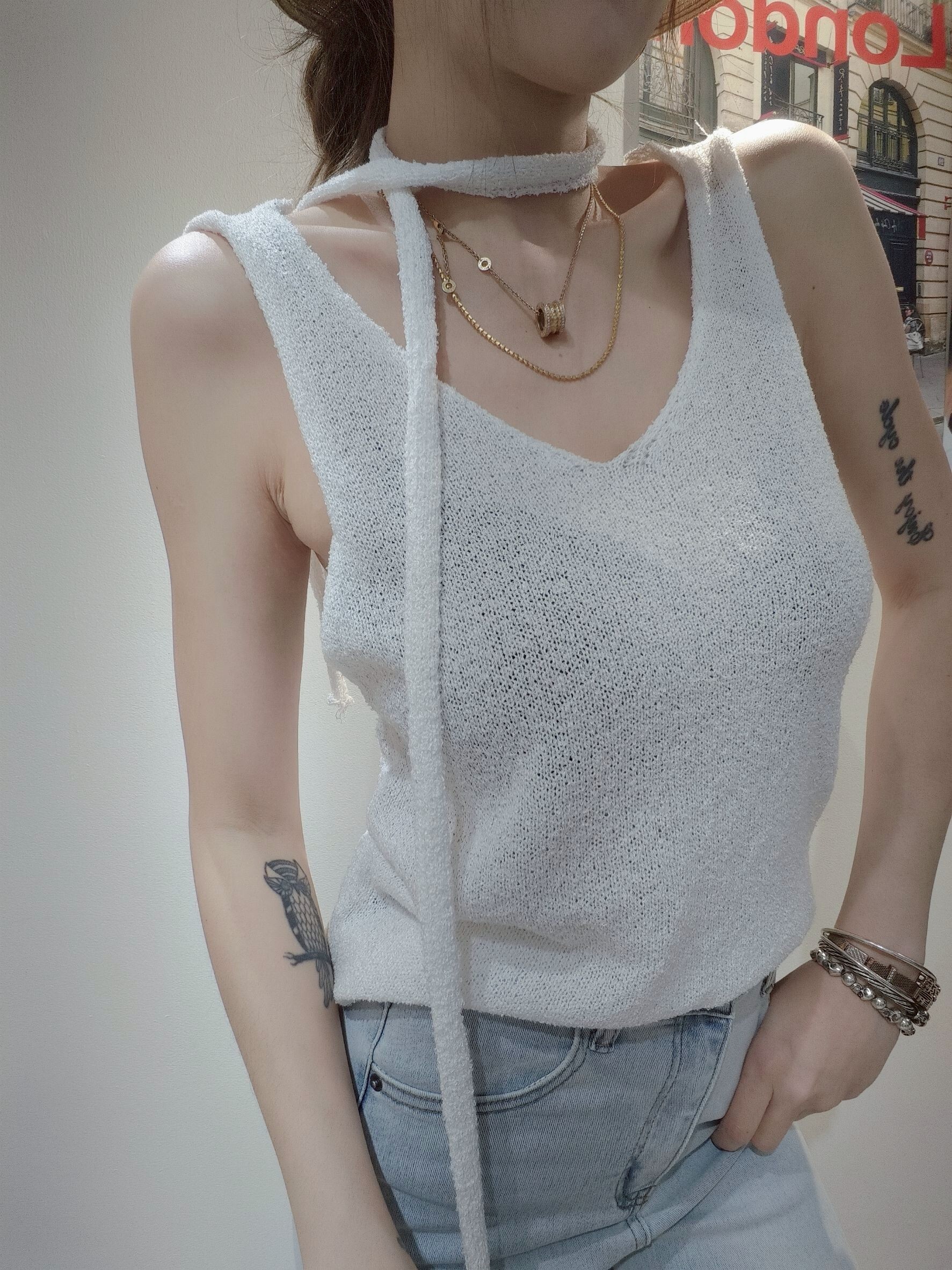 8152 20250502｜🔍短裙系列高彩度針織背心附飄帶 (9)