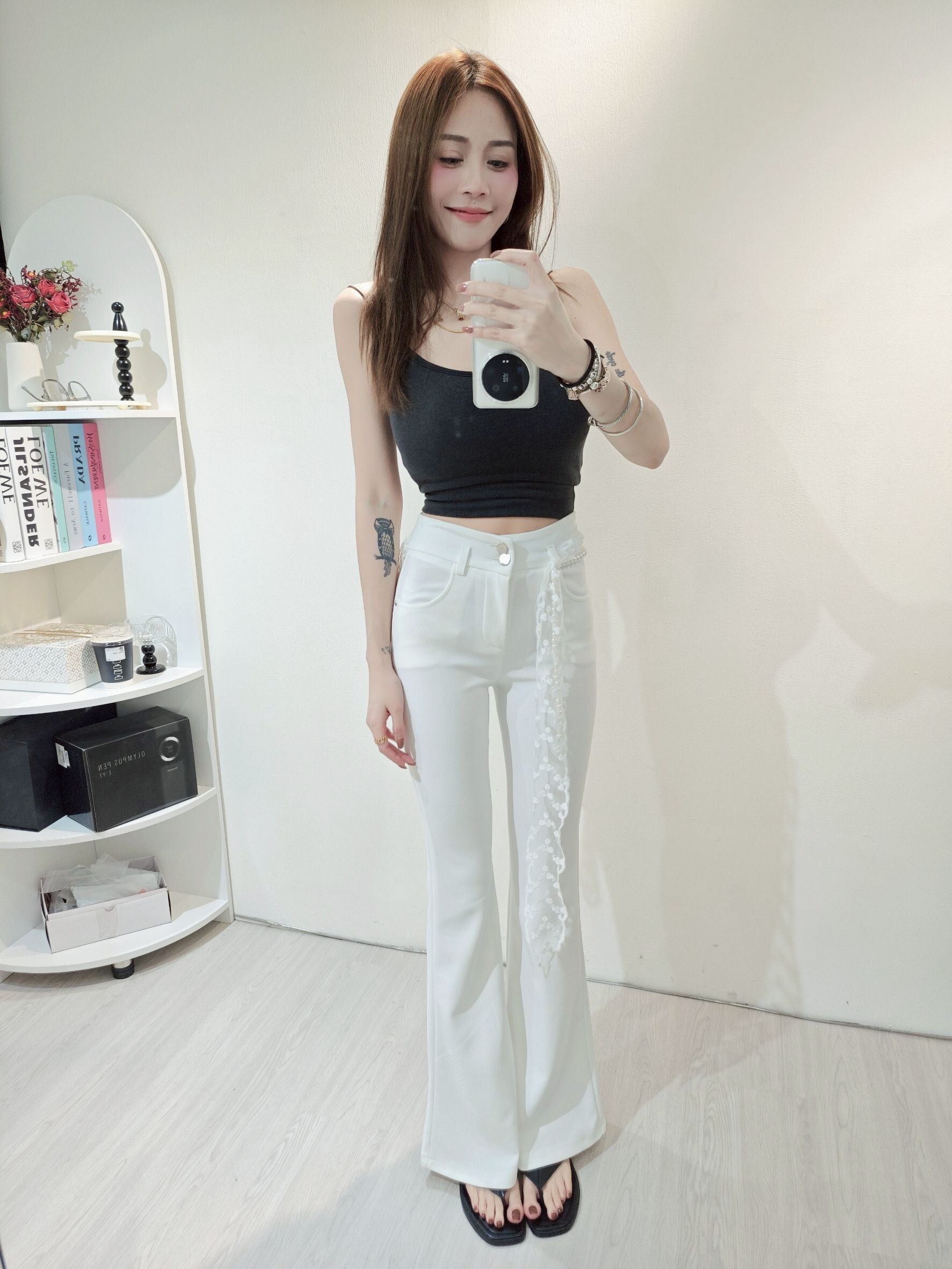 99288｜20250504｜🔍褲子系列西裝料喇叭褲，附腰帶 (5)