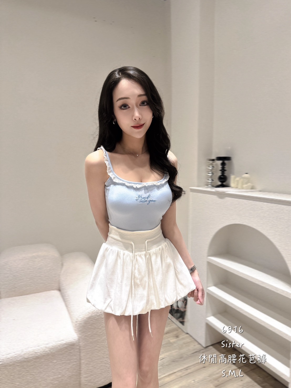 6916休閒高腰花苞裙 (5)