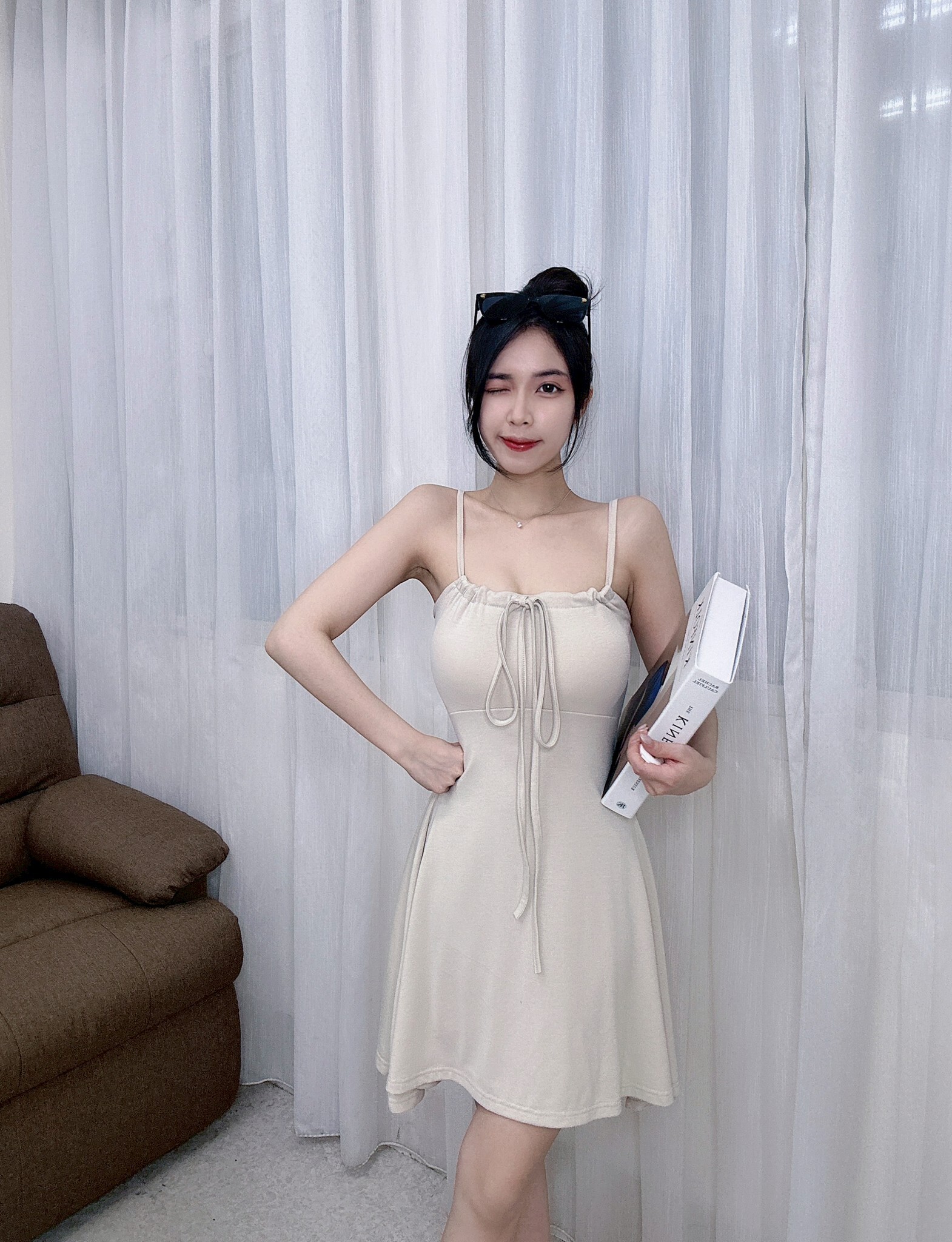 50591獨家自訂純欲綁帶罩杯傘短洋