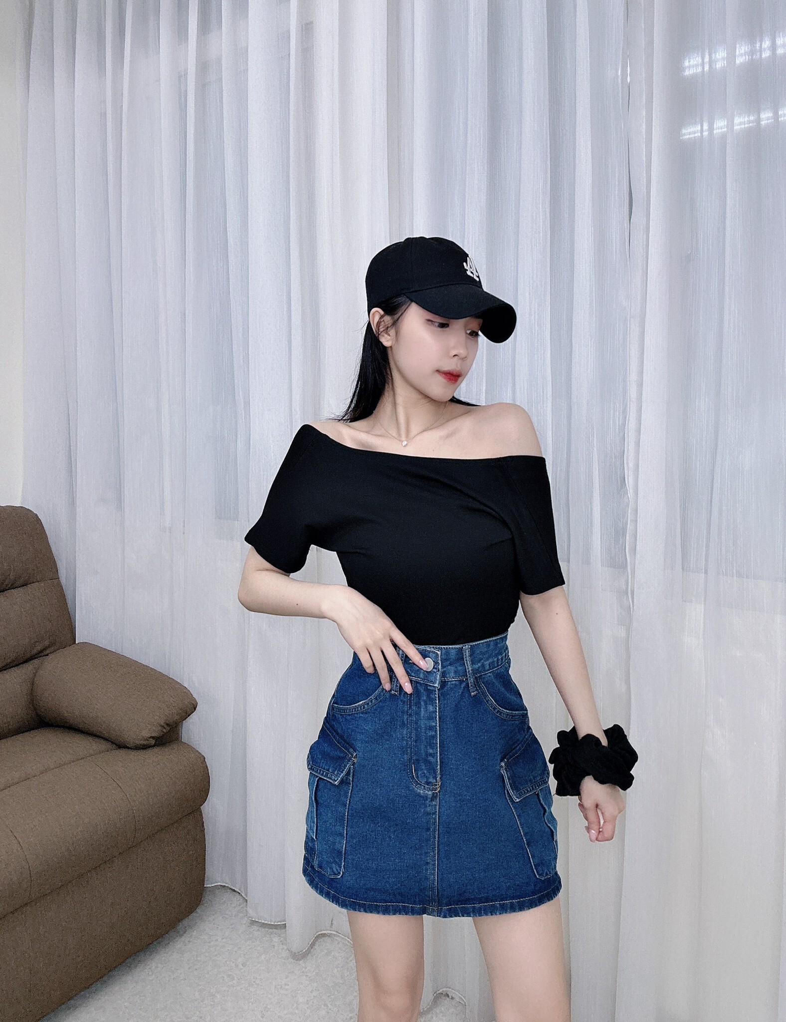 3280 側口袋牛仔褲裙 (3)