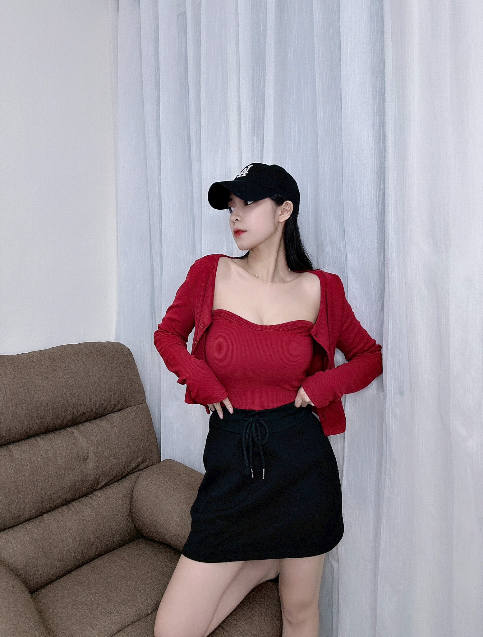 2250 抽繩棉質短裙 (2)