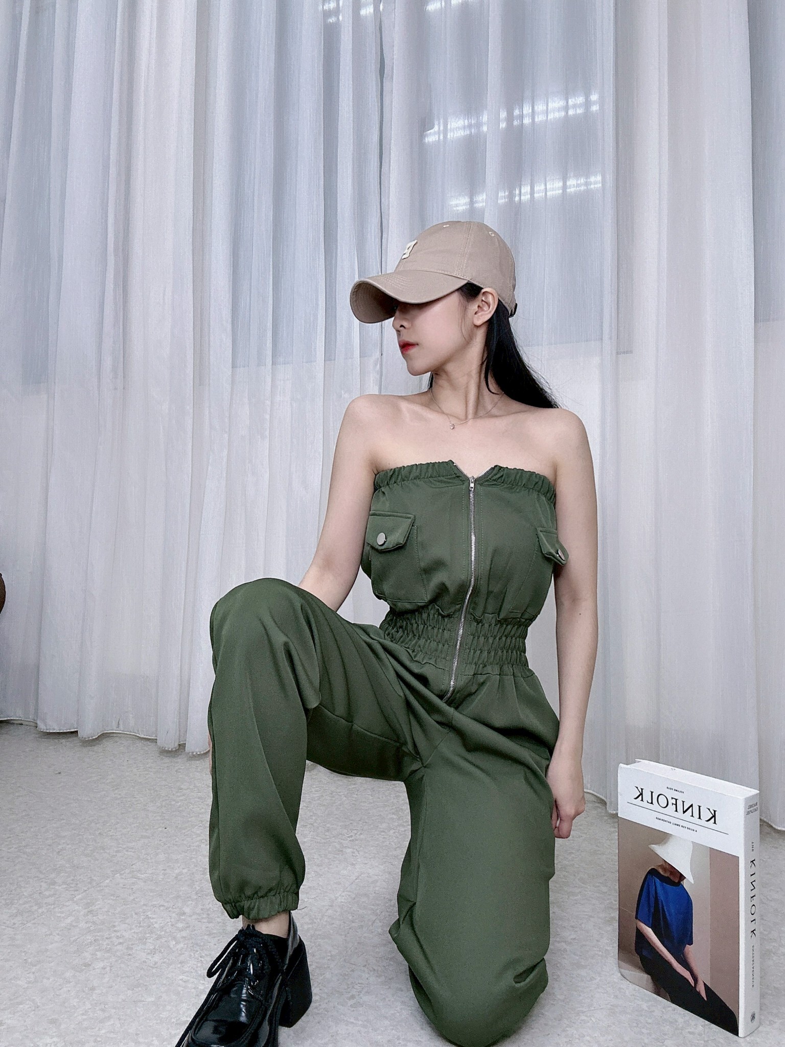 9169平口縮腰連身褲