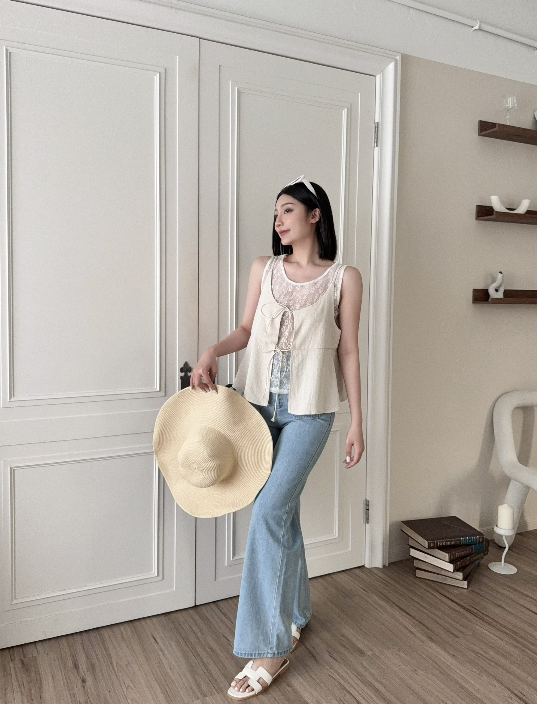 6263『選品』溫柔蕾絲雙綁帶真兩件吊帶上衣