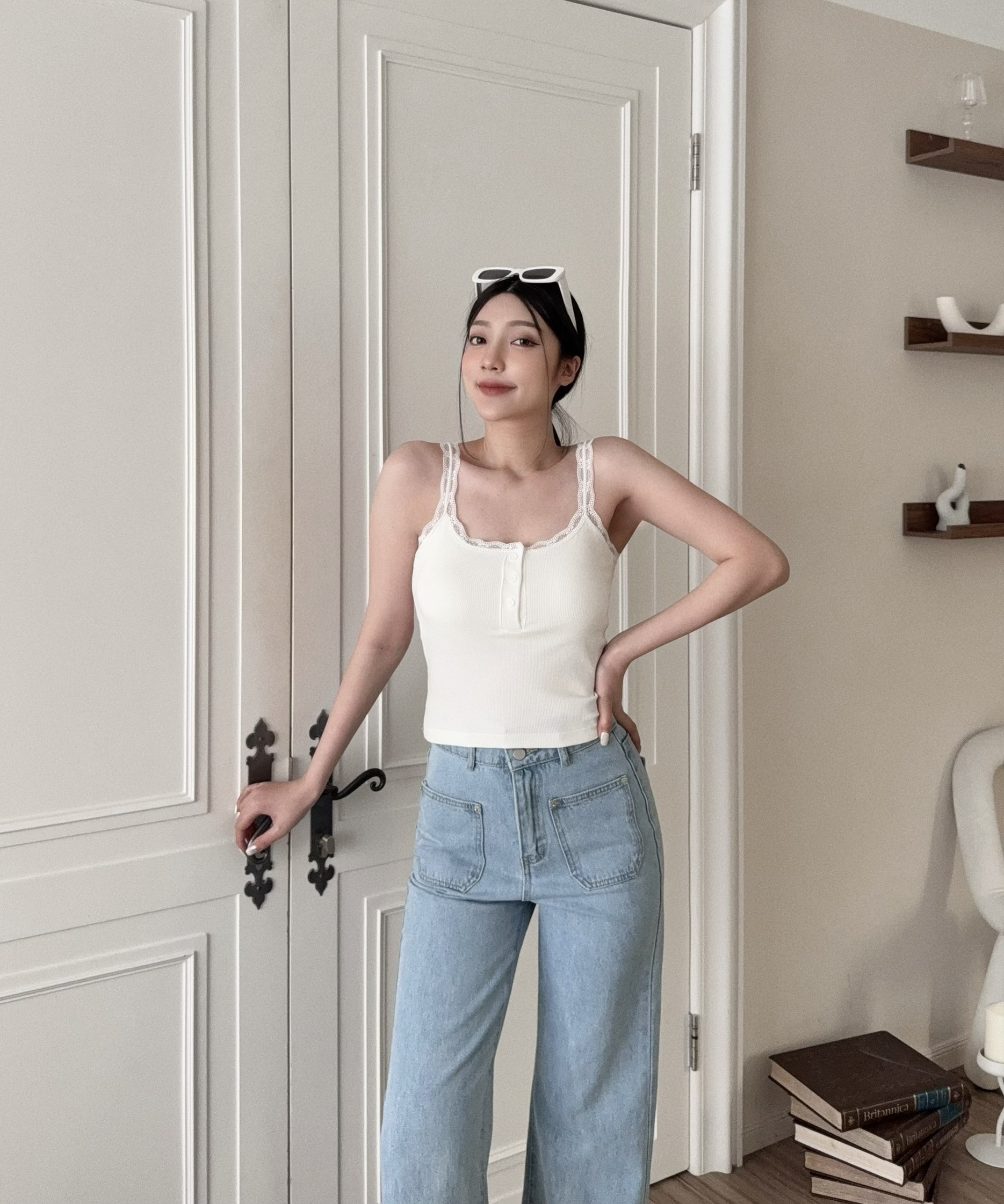 1656『選品』純欲蕾絲花邊羅紋Bra top