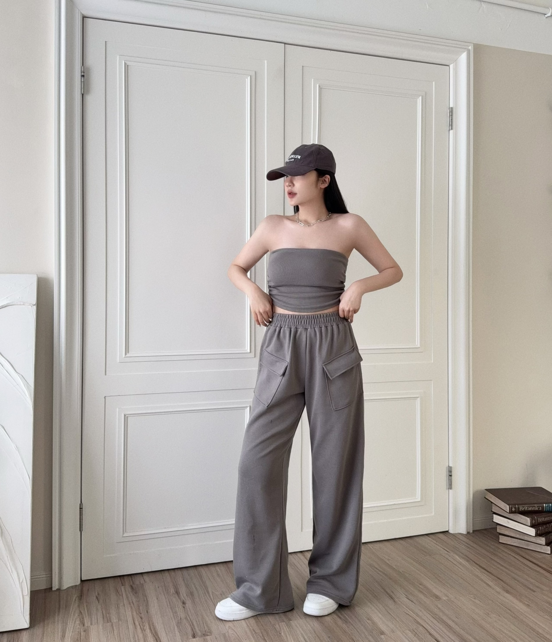 0108『訂製款』炸街平口抓皺背心+雙口袋工裝長褲 (2)