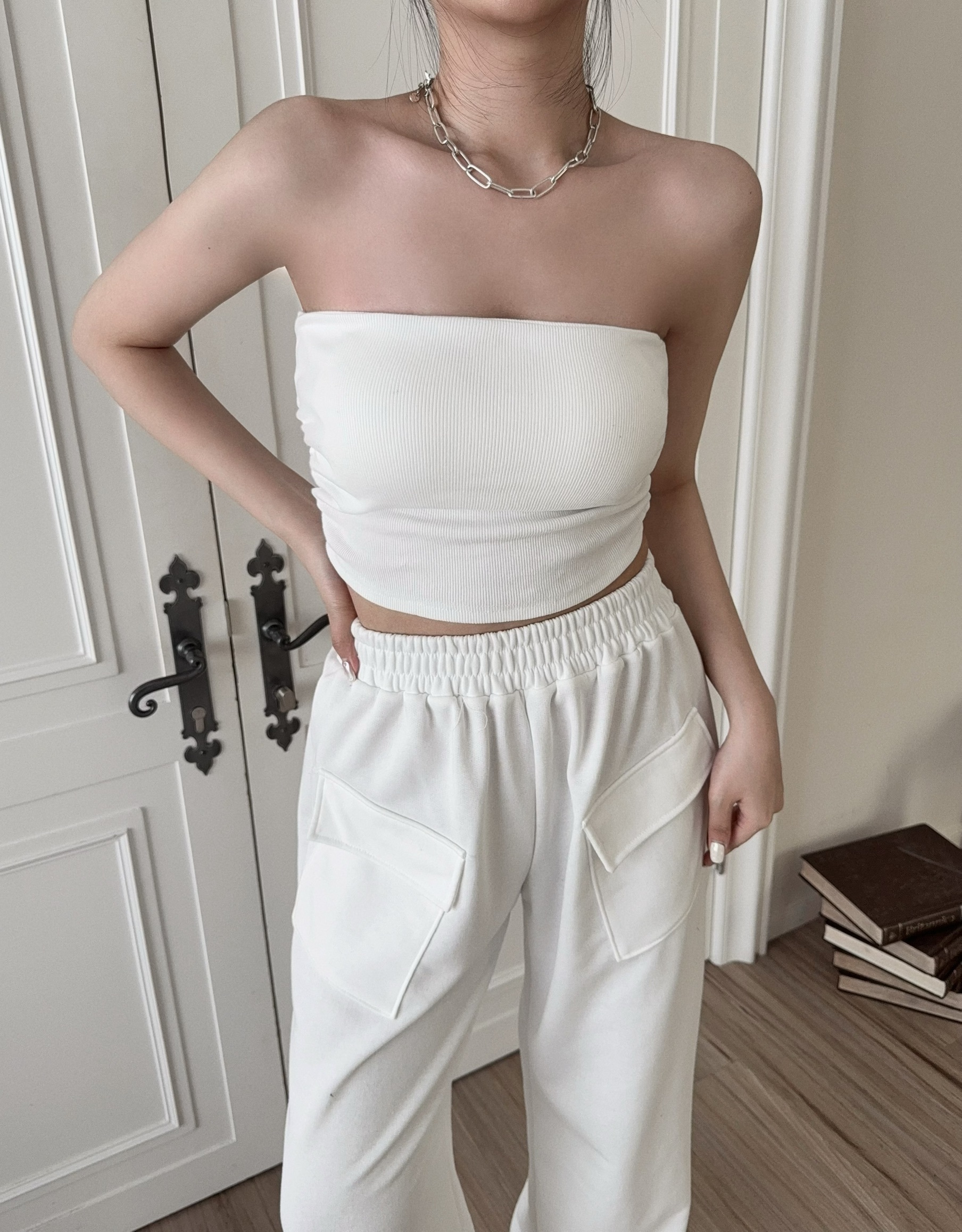 0108『訂製款』炸街平口抓皺背心+雙口袋工裝長褲 (4)