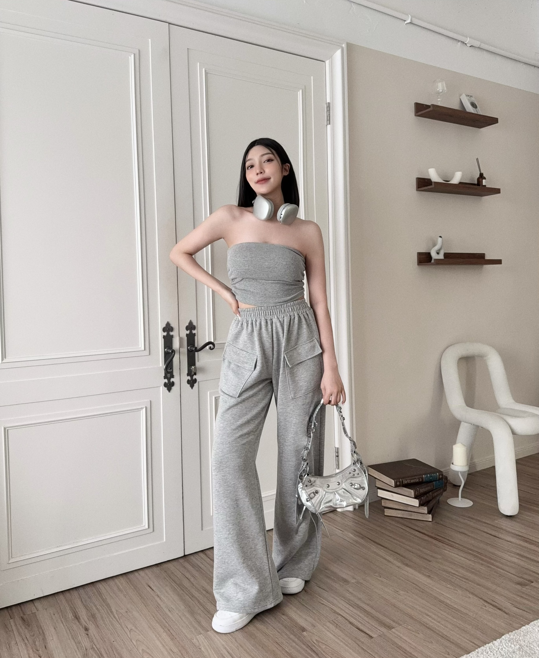 0108『訂製款』炸街平口抓皺背心+雙口袋工裝長褲