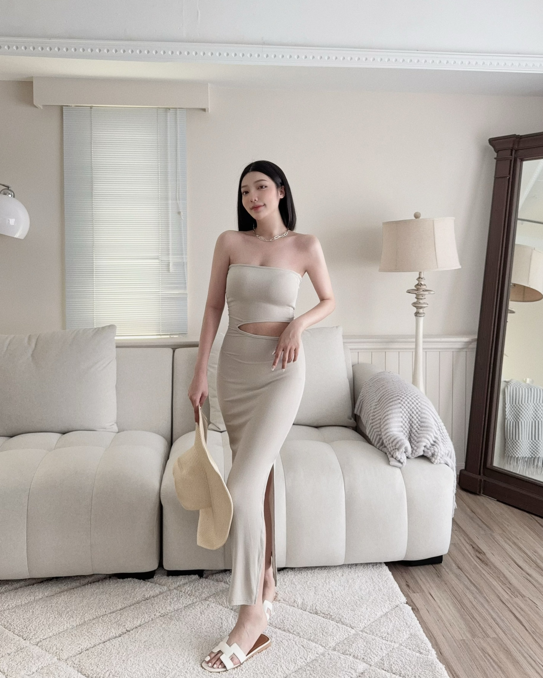 1064『訂製款』辣妹平口腰鏤空長洋 (5)