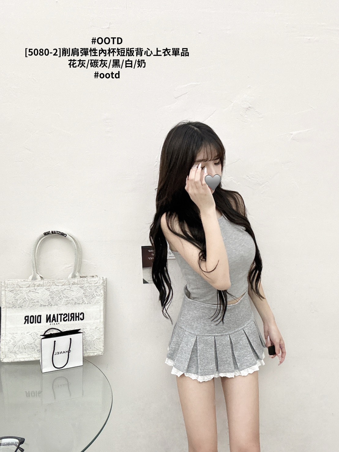 [5080-2]削肩彈性內杯短版背心上衣單品 (5)