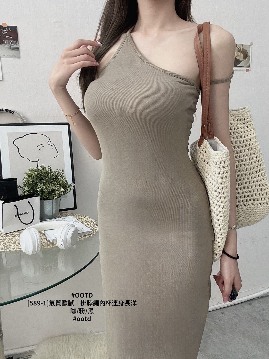 [589-1]氣質歐膩｜掛脖繩內杯連身長洋 (4)