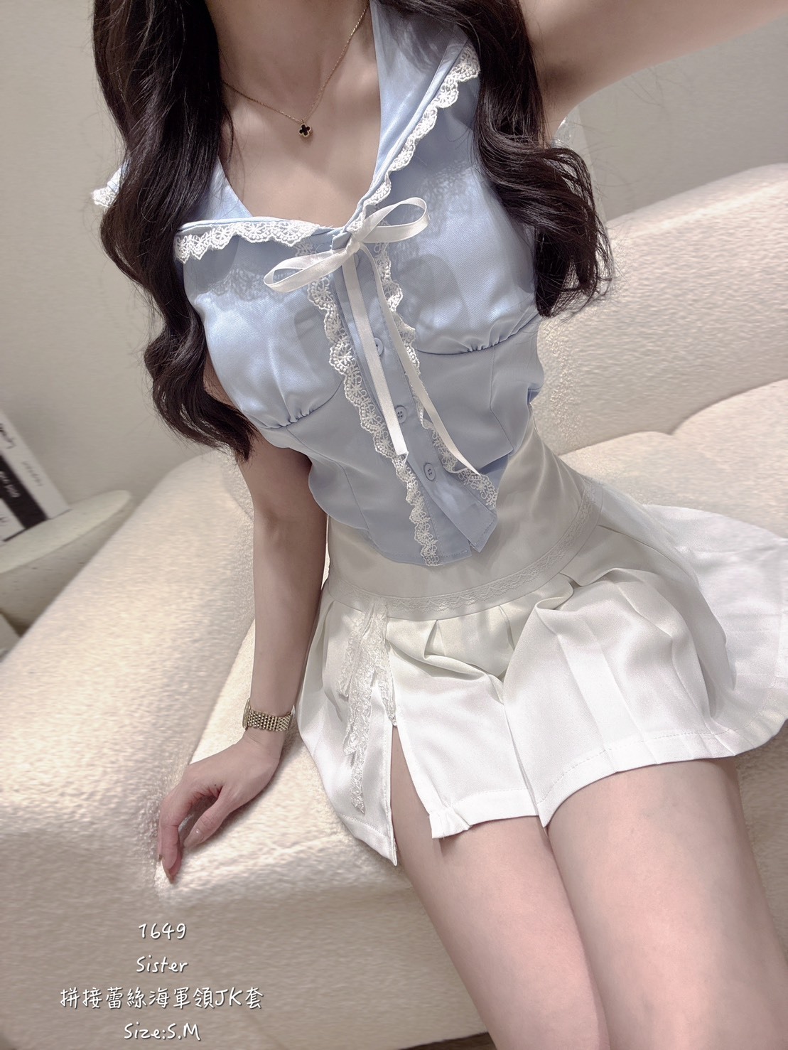 1649拼接蕾絲海軍領JK套450 (4)