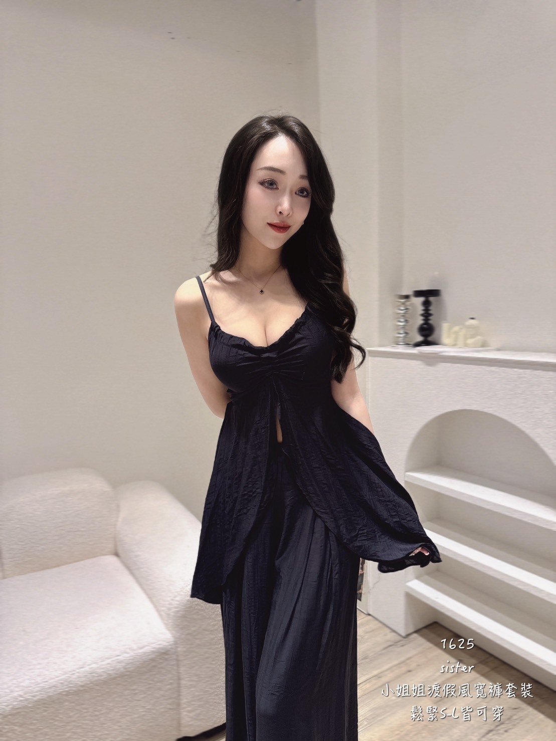 1625小姐姐渡假風寬褲套裝 (4)