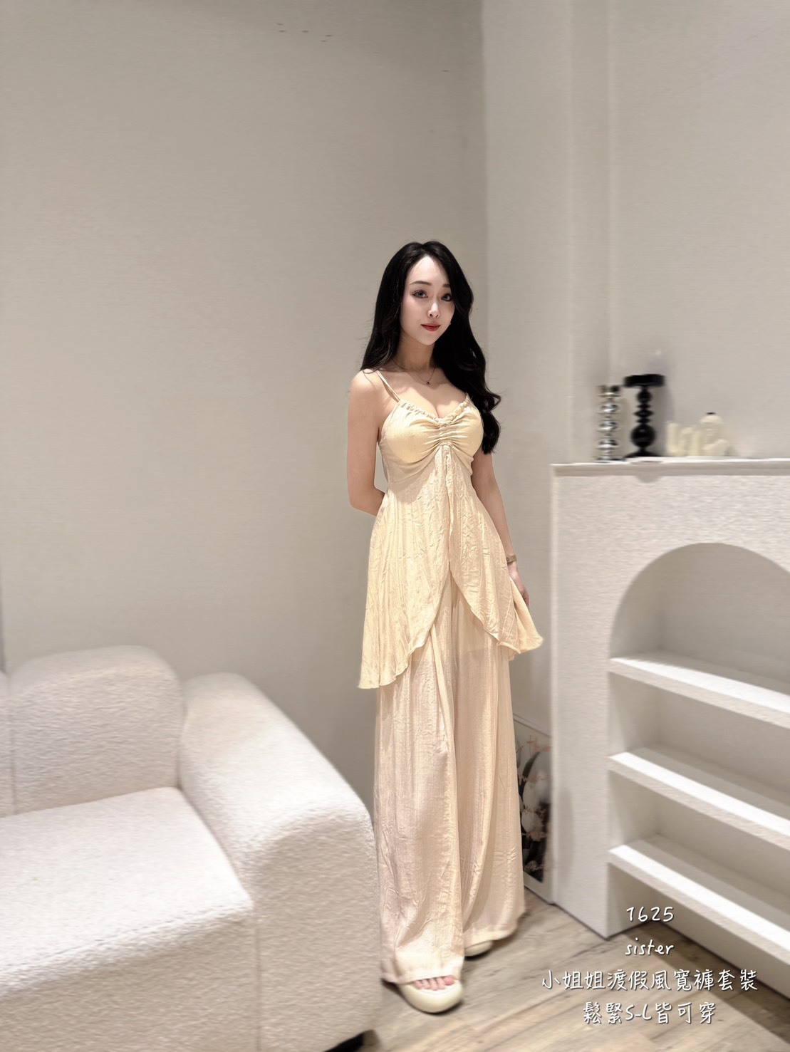 1625小姐姐渡假風寬褲套裝 (2)