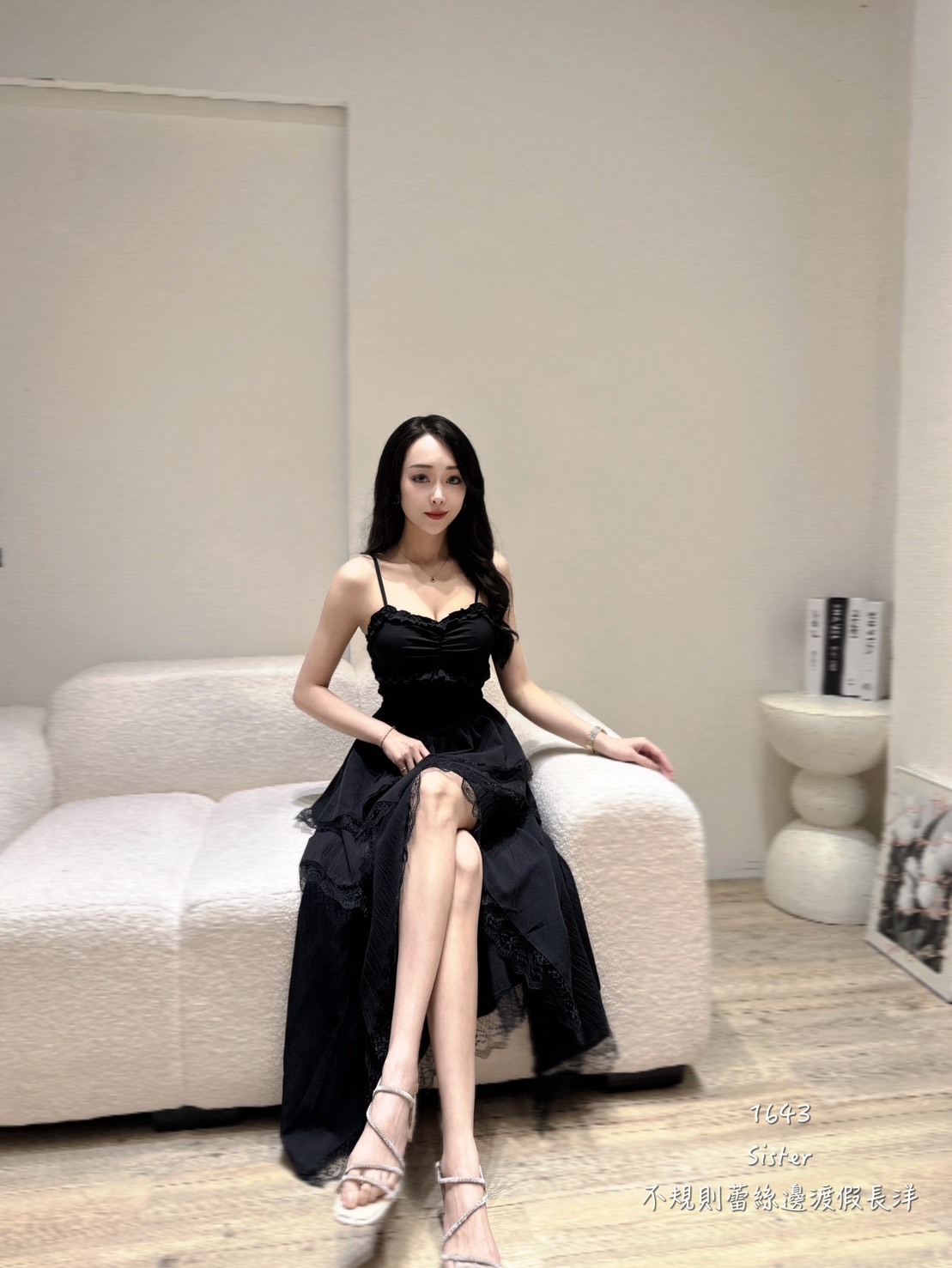 1643不規則蕾絲邊渡假長洋 (3)