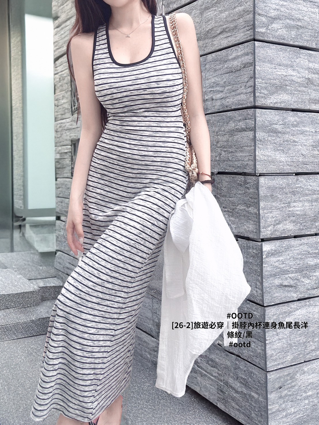 [26-2]旅遊必穿｜掛脖內杯連身魚尾長洋 (2)