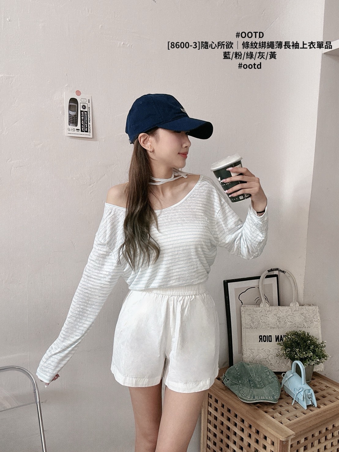[8600-3]隨心所欲｜條紋綁繩薄長袖上衣單品 (8)
