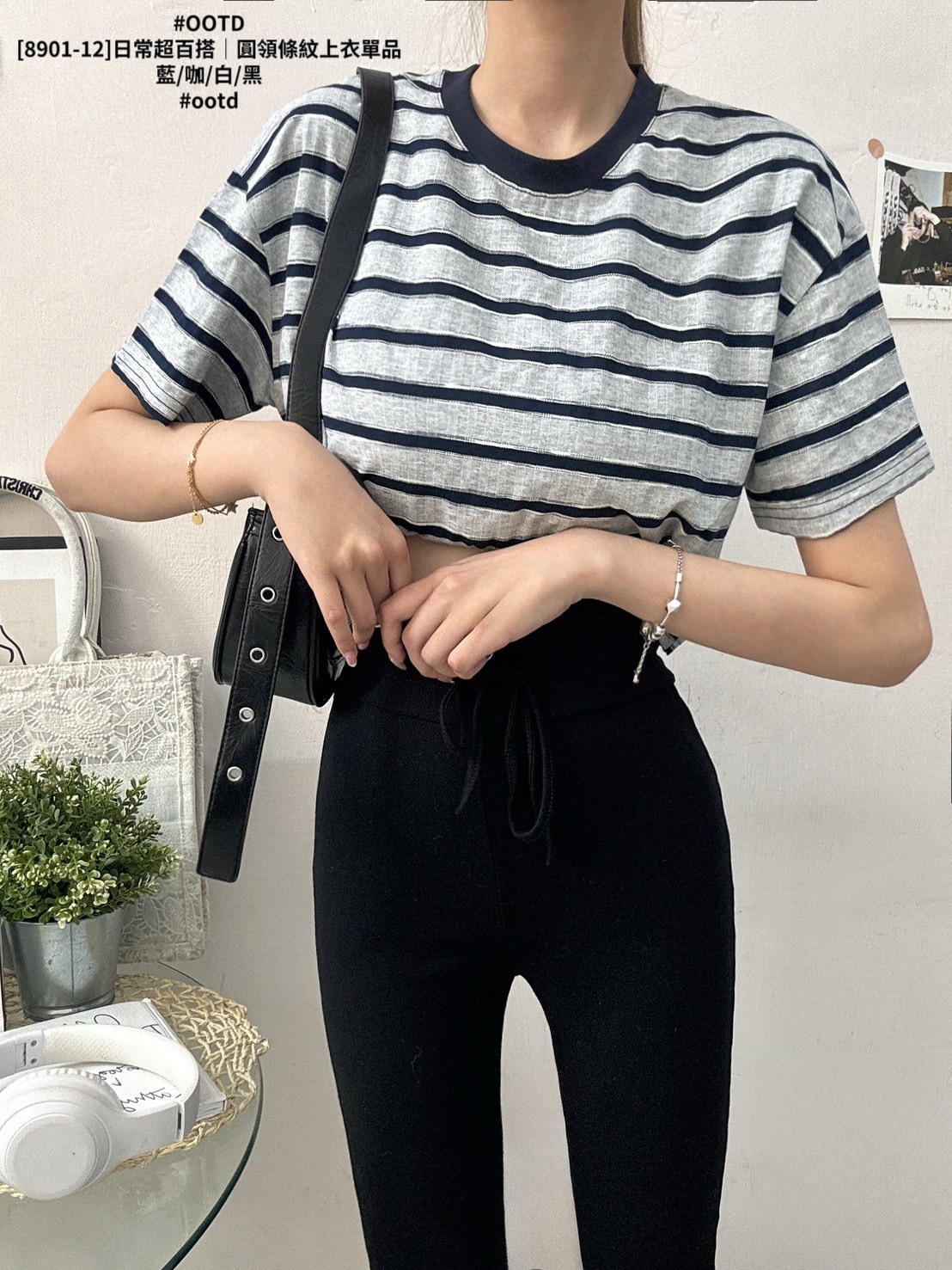 [8901-12]日常超百搭｜圓領條紋上衣單品 (6)
