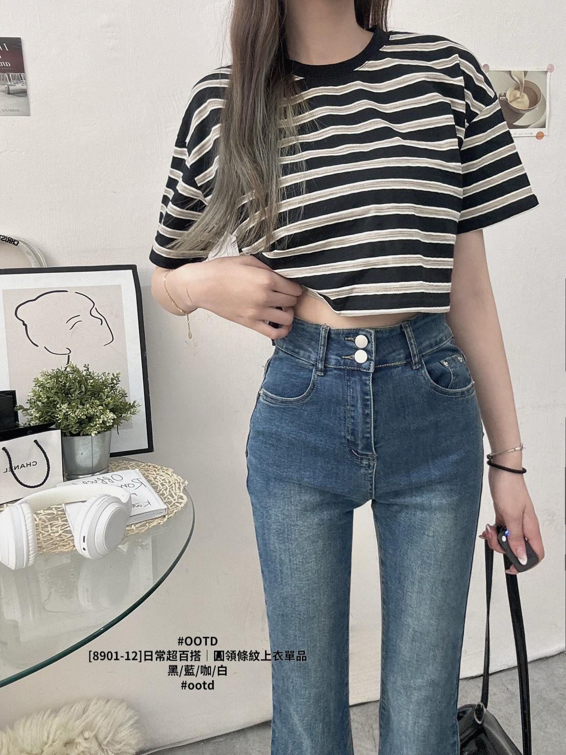 [8901-12]日常超百搭｜圓領條紋上衣單品 (7)