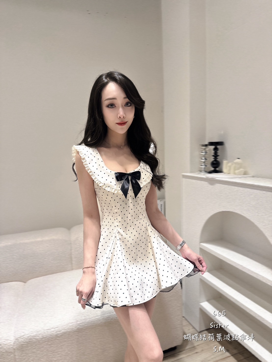 665蝴蝶結荷葉波點傘洋 (2)