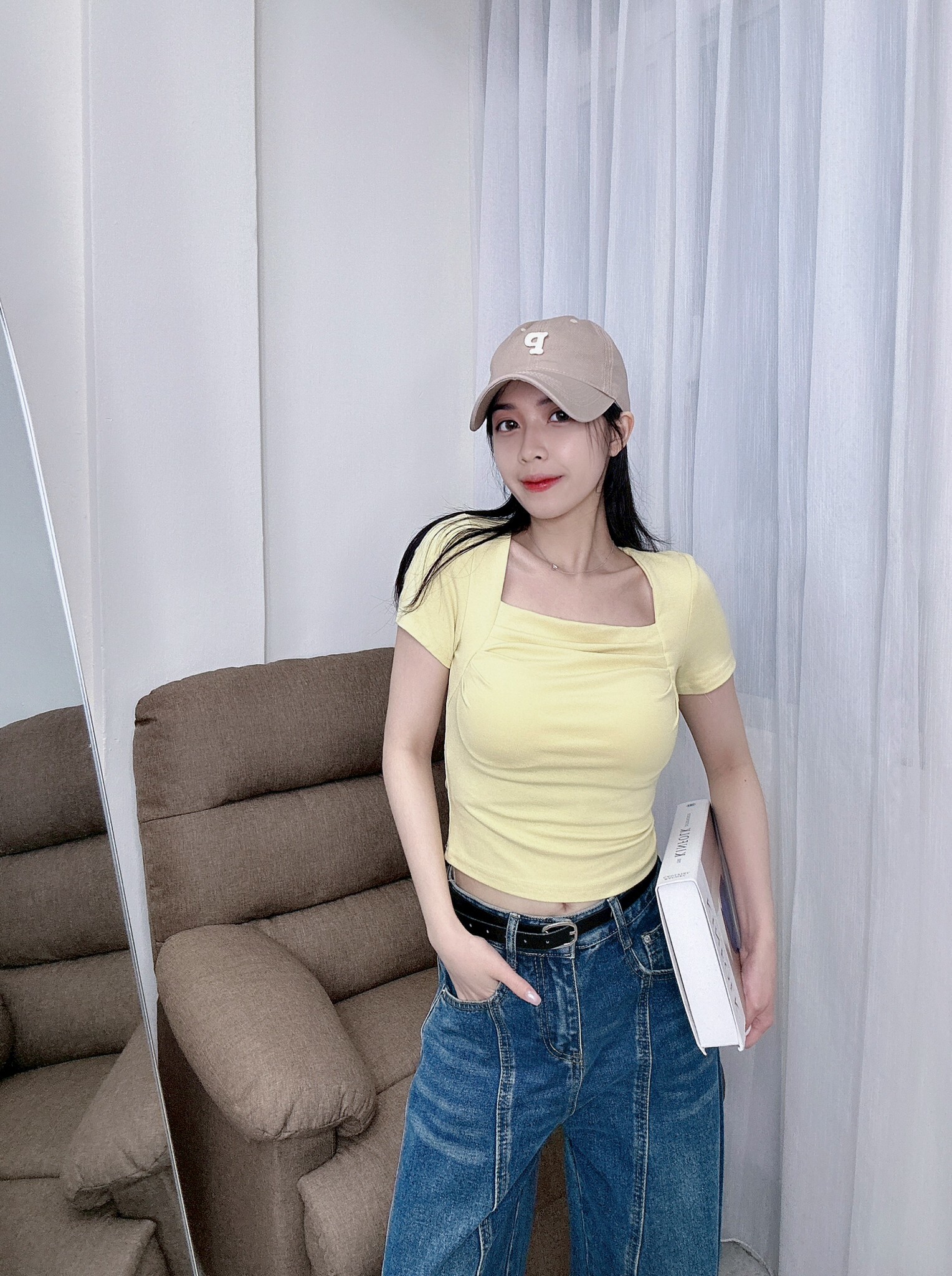 9491方領抓皺胸墊衣