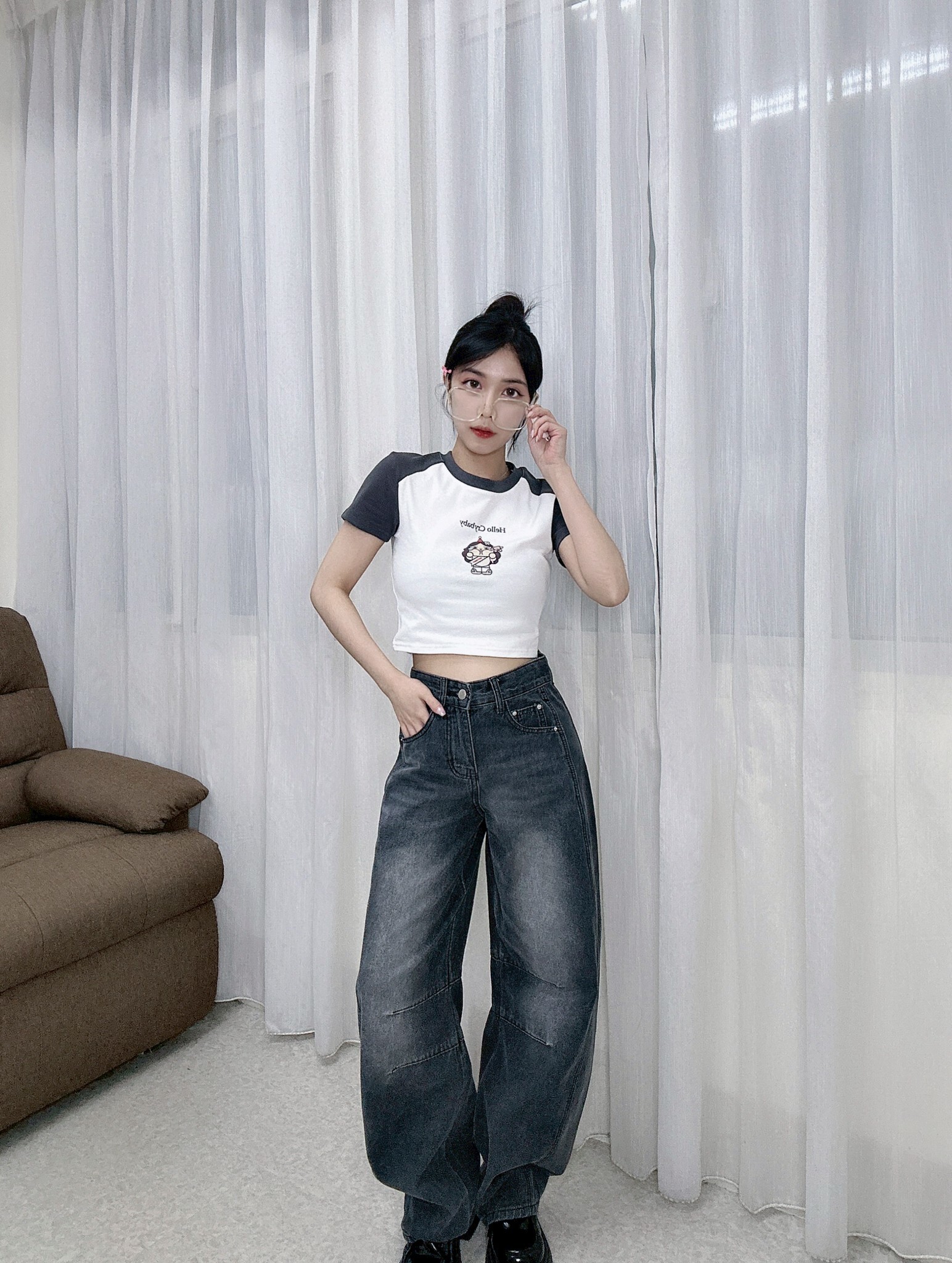 10865帥氣彎刀牛仔褲 (2)