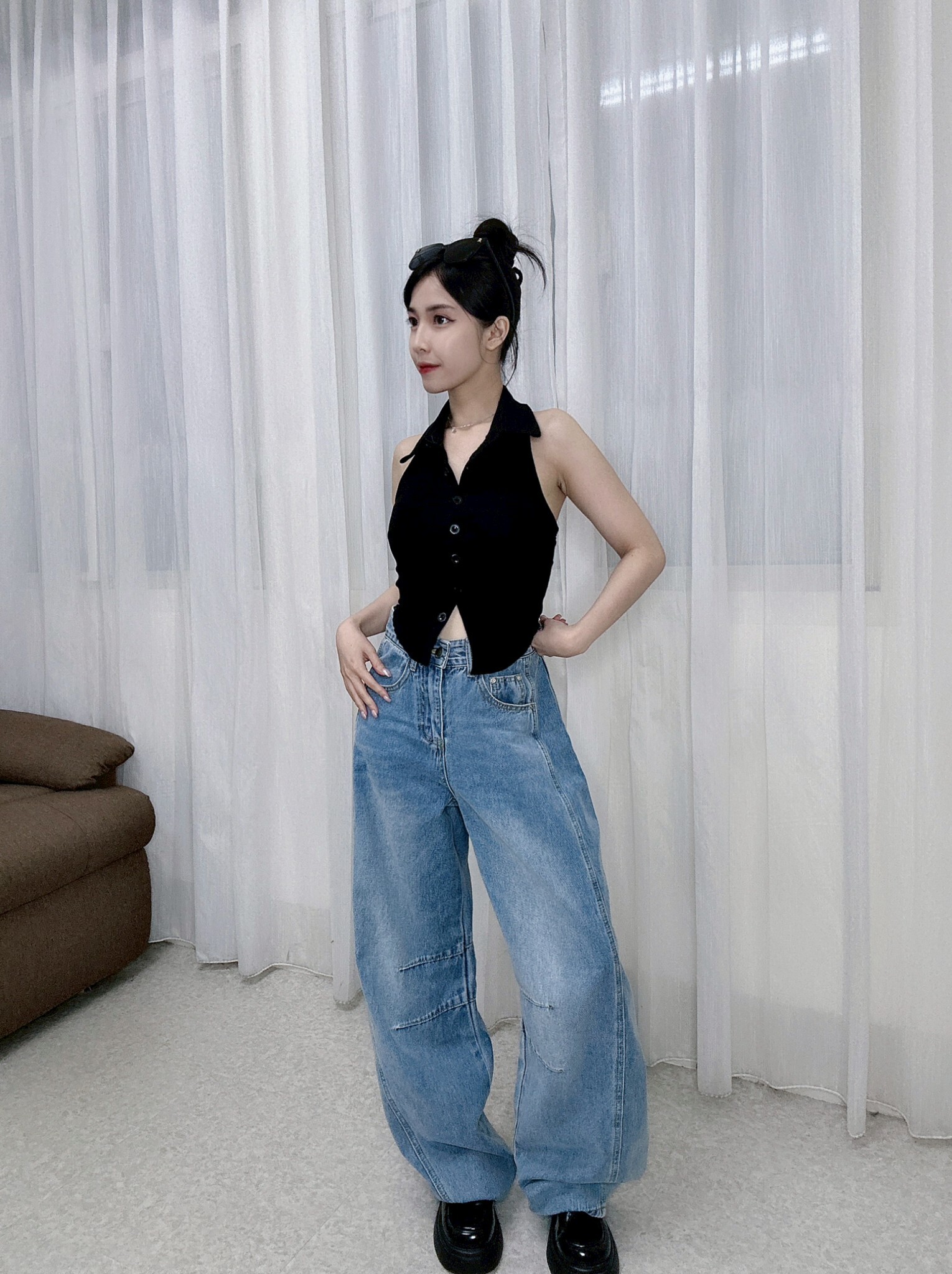 10865帥氣彎刀牛仔褲 (4)