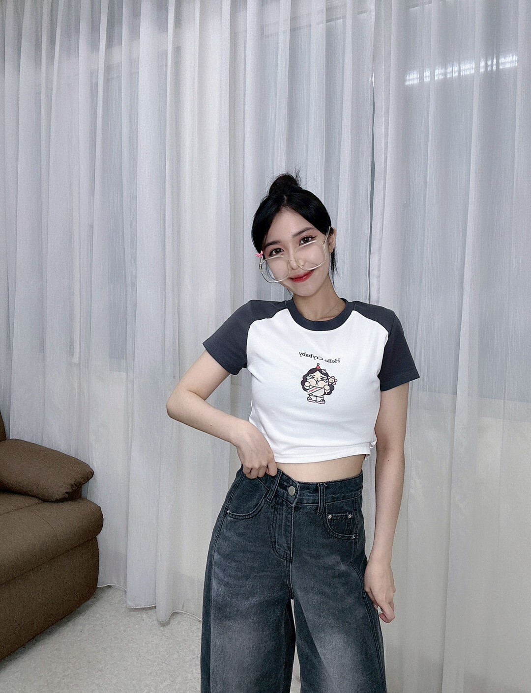 2264crybaby配色短版Tee