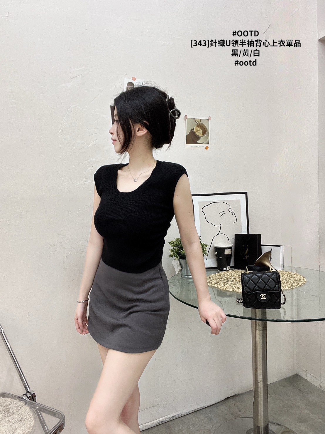 [343]針織U領半袖背心上衣單品 (8)