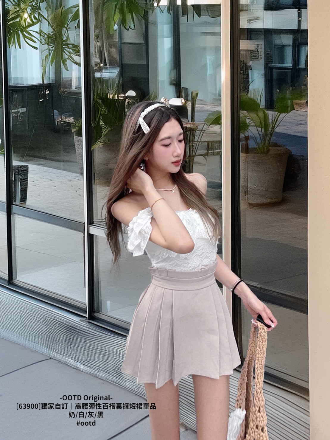 [63900]獨家自訂｜高腰彈性百褶裏褲短裙單品 (4)