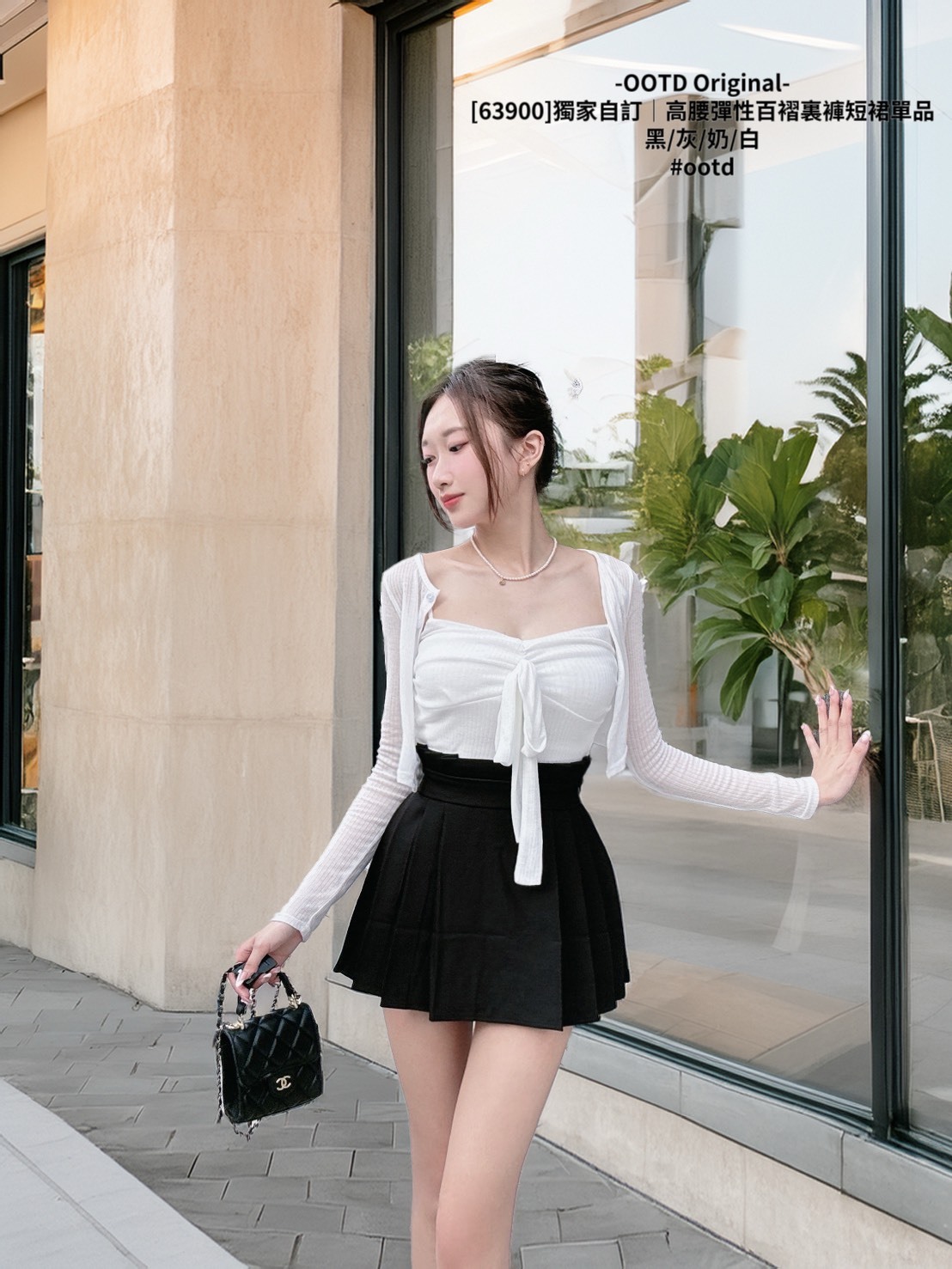[63900]獨家自訂｜高腰彈性百褶裏褲短裙單品 (8)