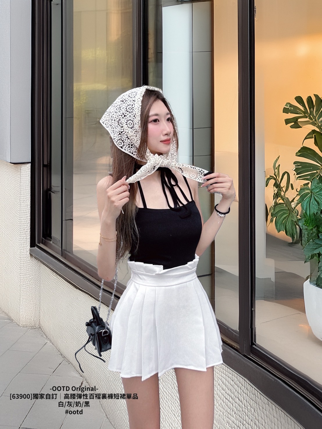 [63900]獨家自訂｜高腰彈性百褶裏褲短裙單品