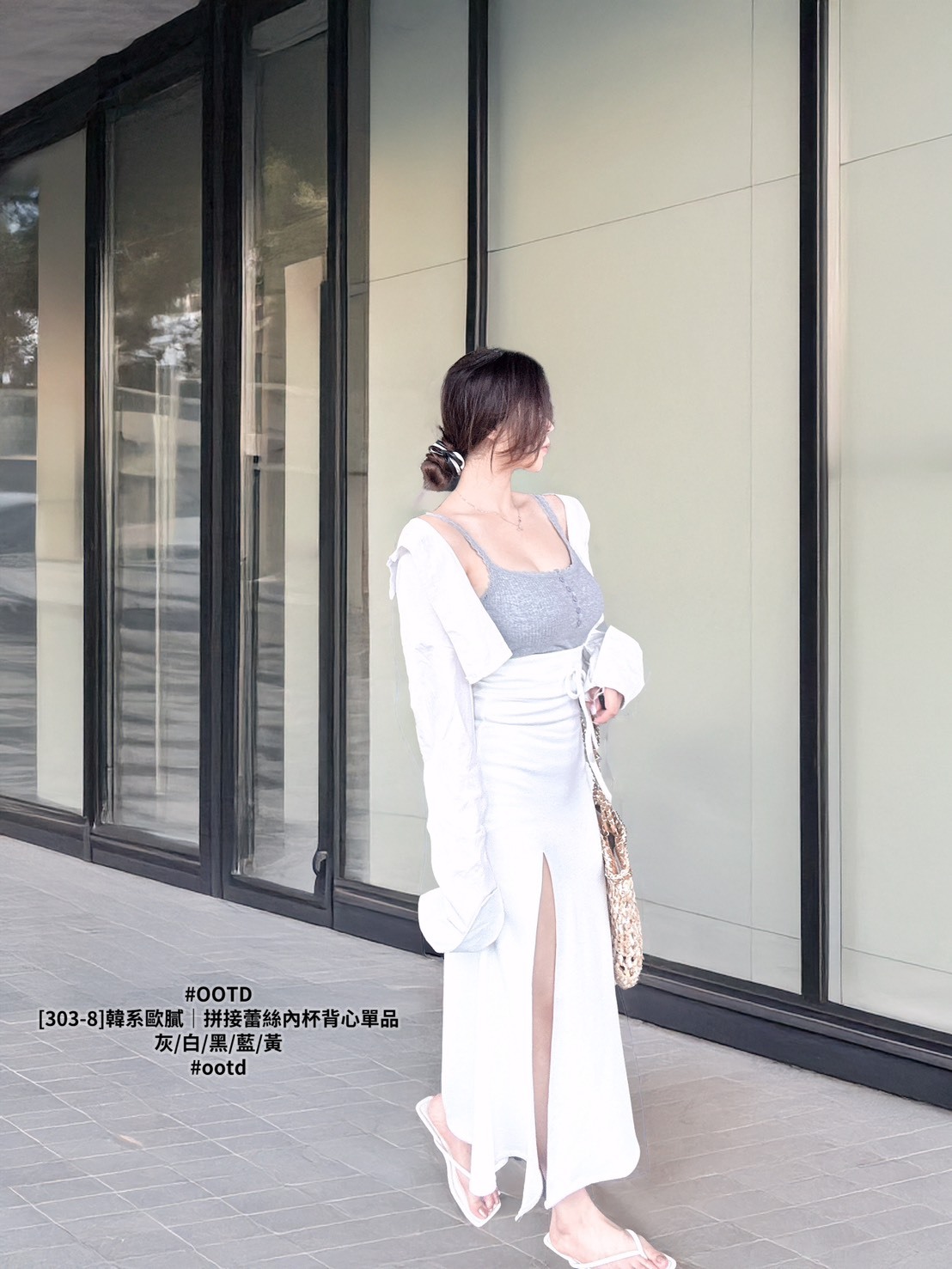 [303-8]韓系歐膩｜拼接蕾絲內杯背心單品 (8)