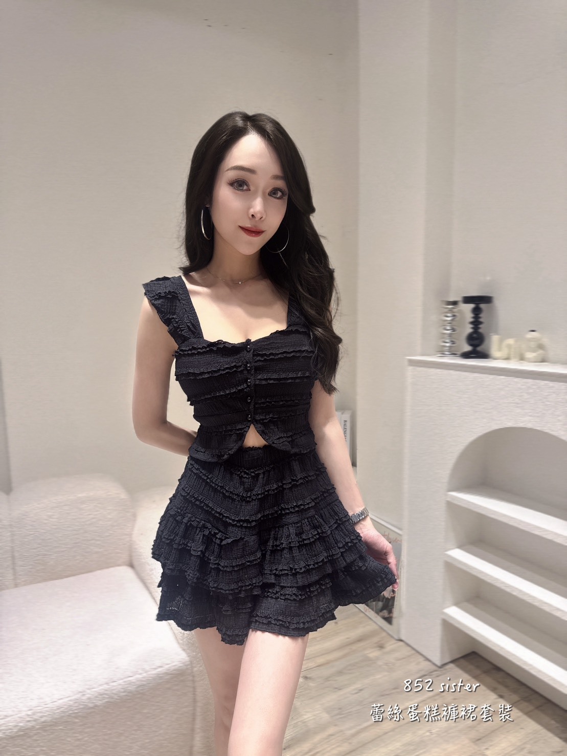 852蕾絲蛋糕褲裙套裝 (3)