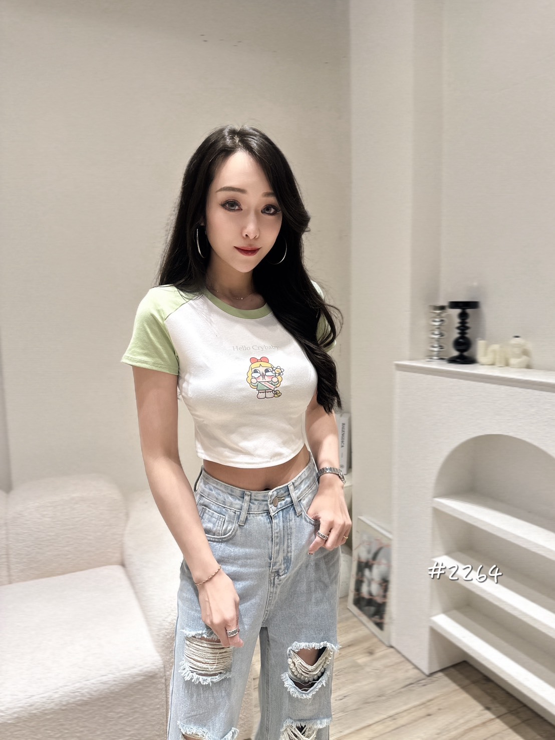 2264哭娃一色一圖棒球短T (4)