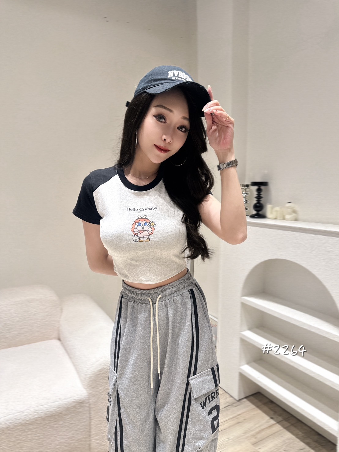 2264哭娃一色一圖棒球短T (2)