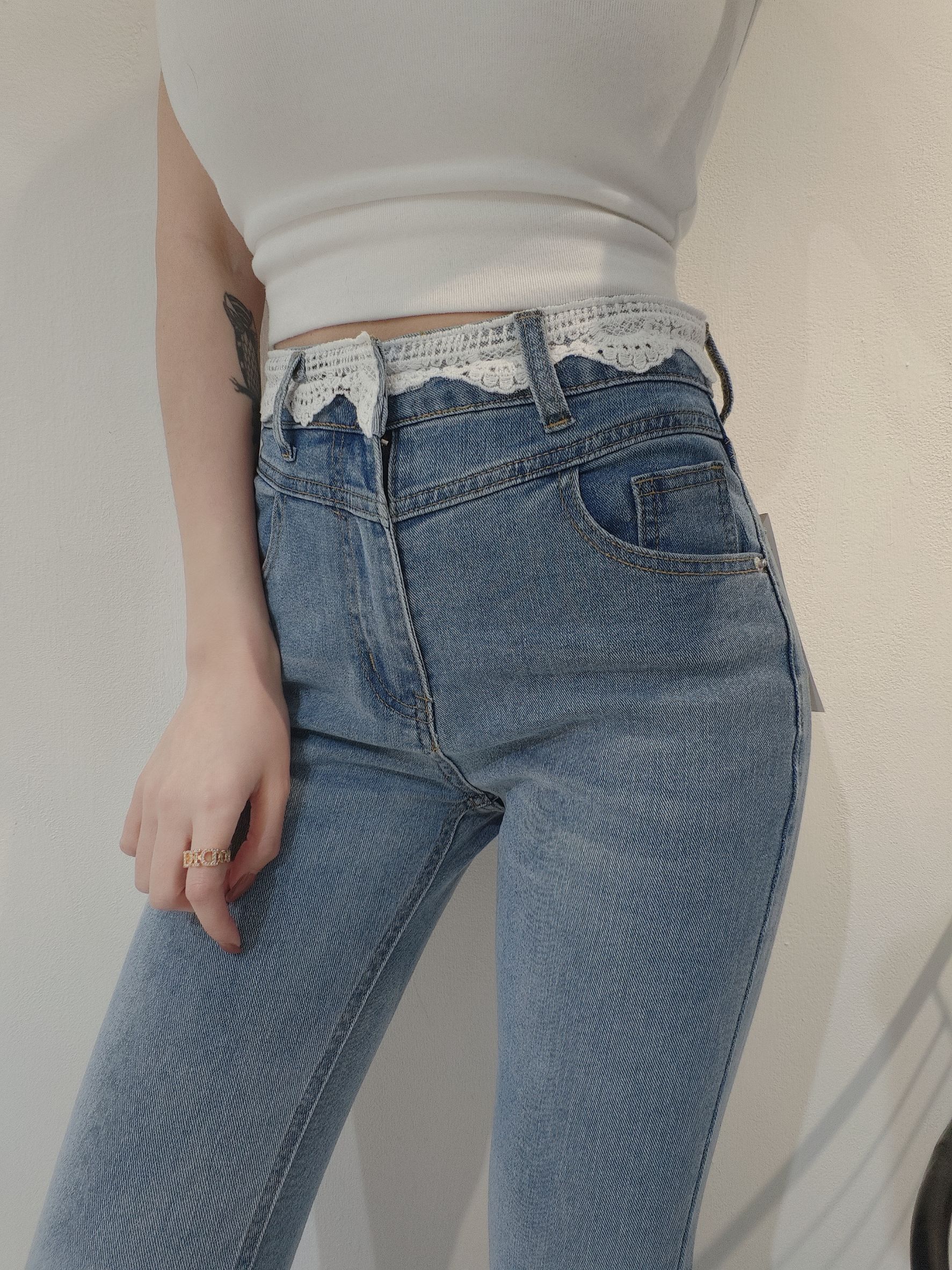 ｜20250521｜🔍長褲系列純慾蕾絲腰頭微喇褲