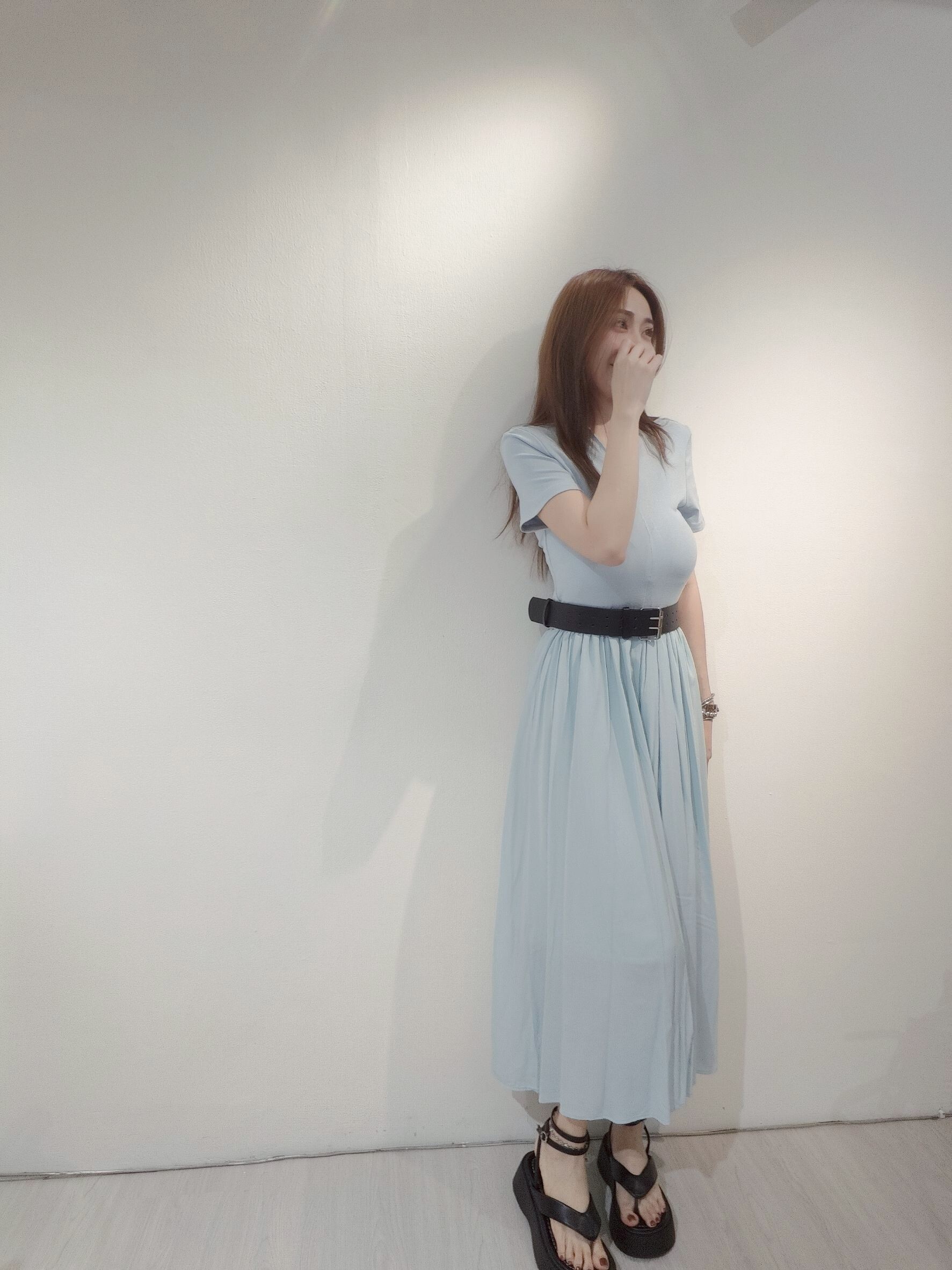 1707 ｜20250521｜🔍長洋系列附腰帶～短袖長洋裝 (2)