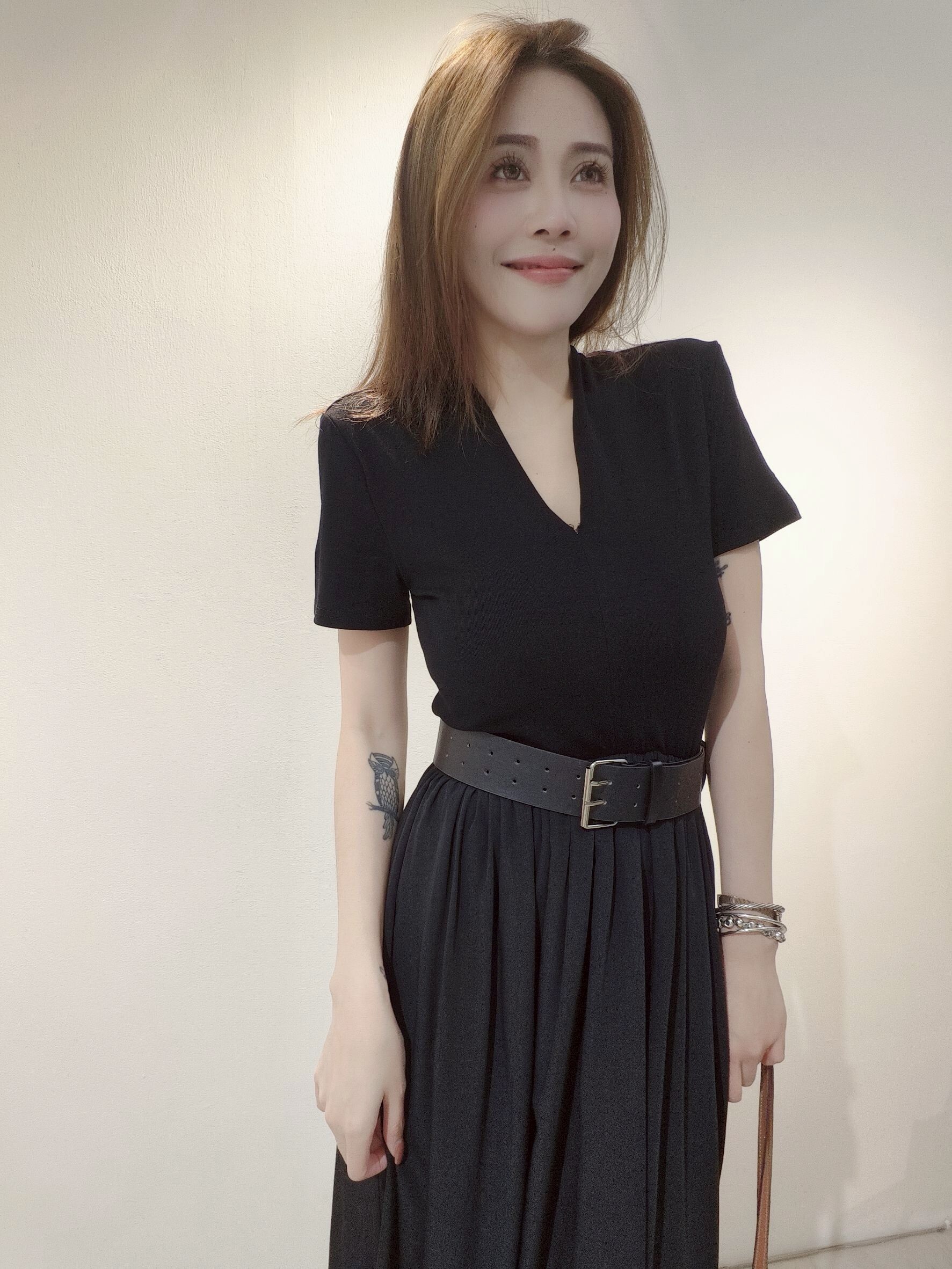 1707 ｜20250521｜🔍長洋系列附腰帶～短袖長洋裝 (4)