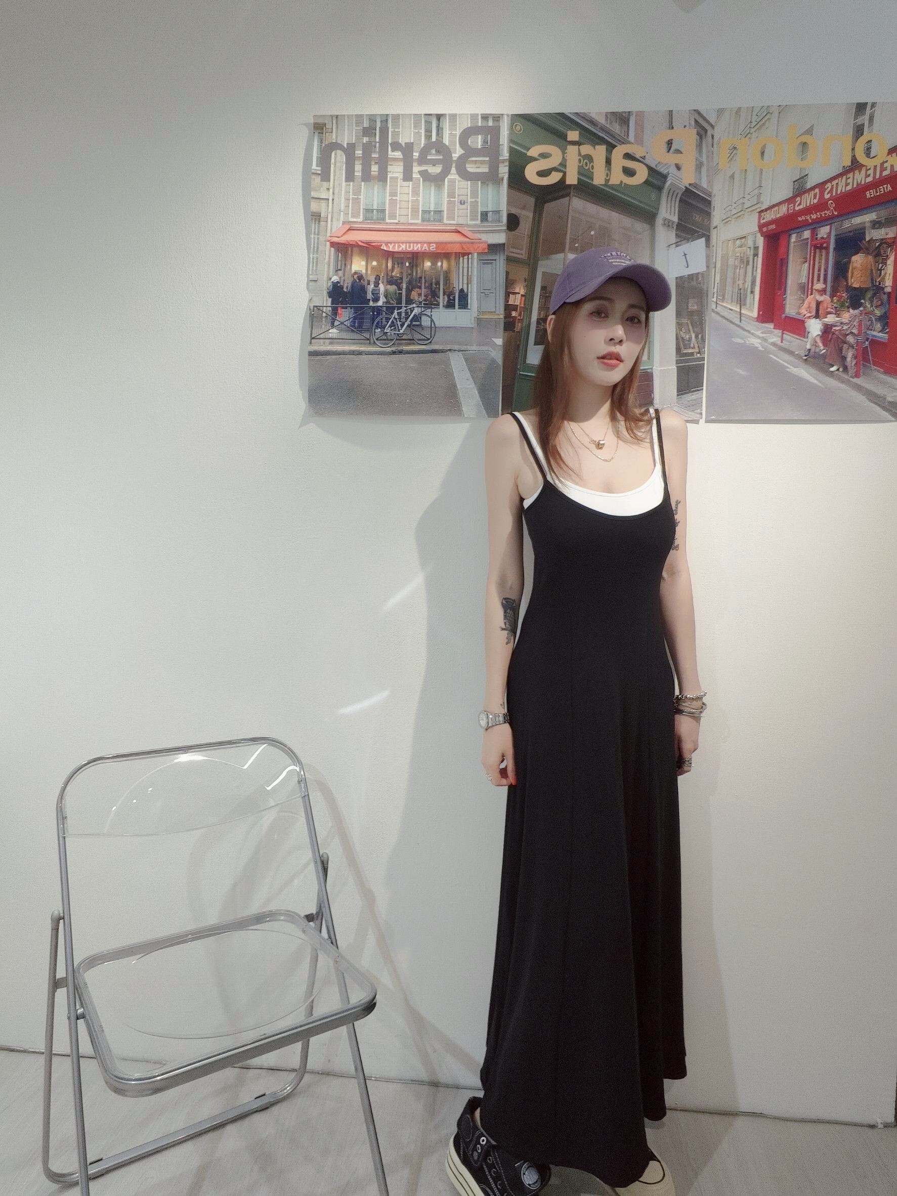 20250523｜🔍長洋系列#876假兩件美背長洋裝 (3)