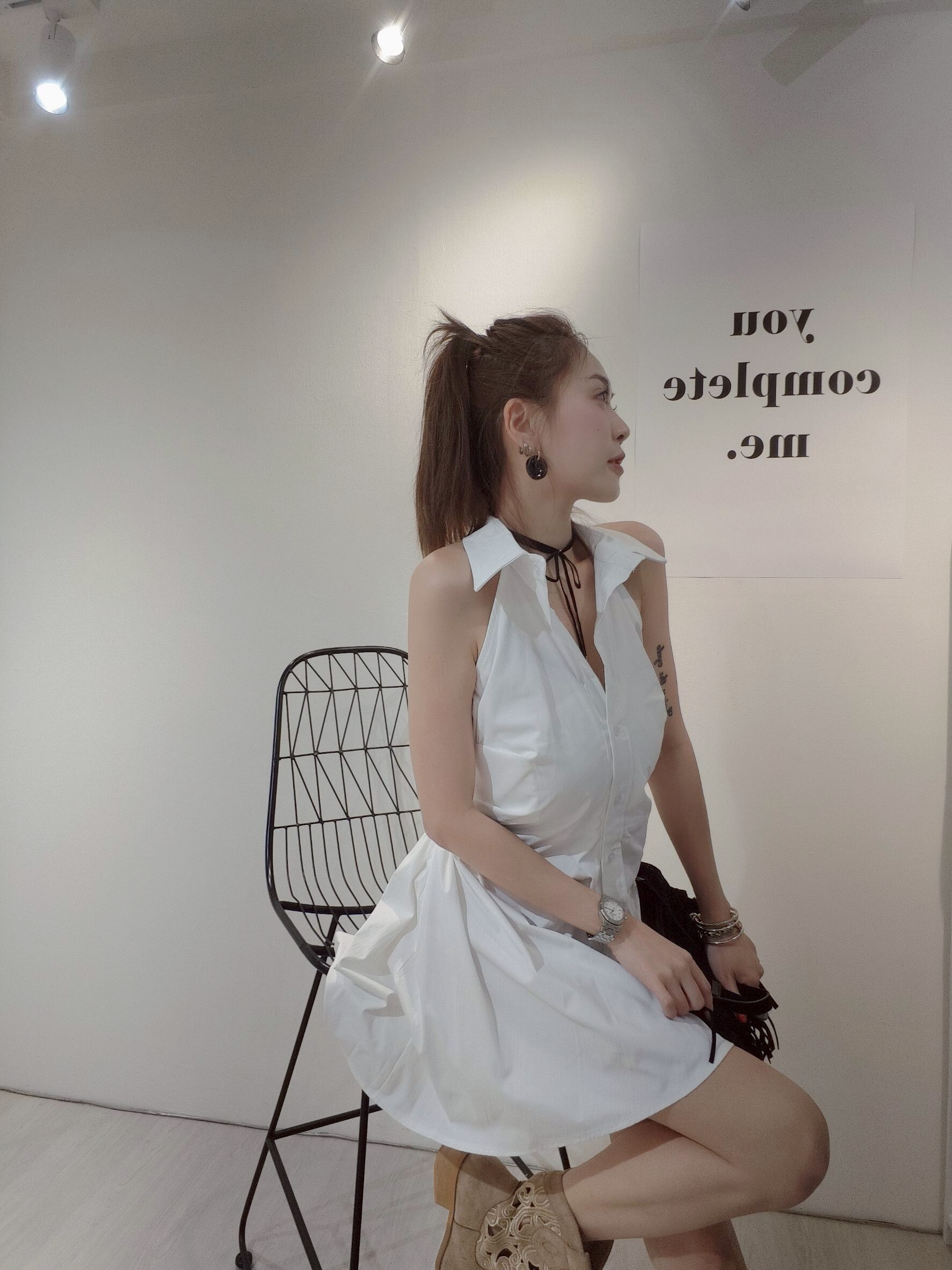 ｜20250523｜🔍獨家原創#879腰封削肩襯衫洋