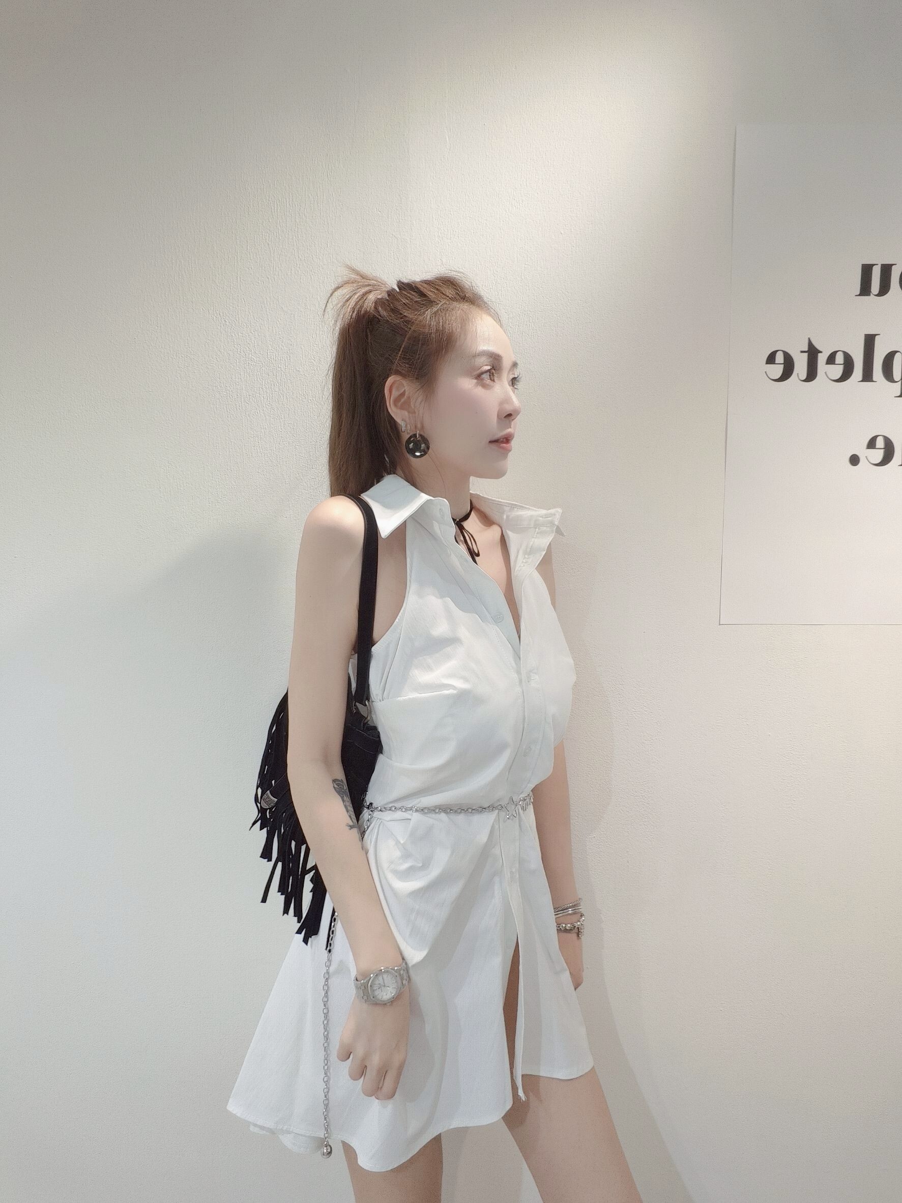 ｜20250523｜🔍獨家原創#879腰封削肩襯衫洋 (2)