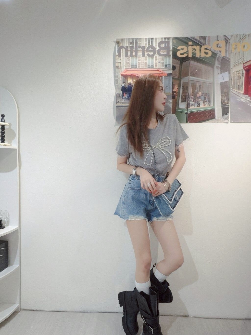 ｜20250526｜🔍上衣系列#1218釘珠大蝴蝶結T