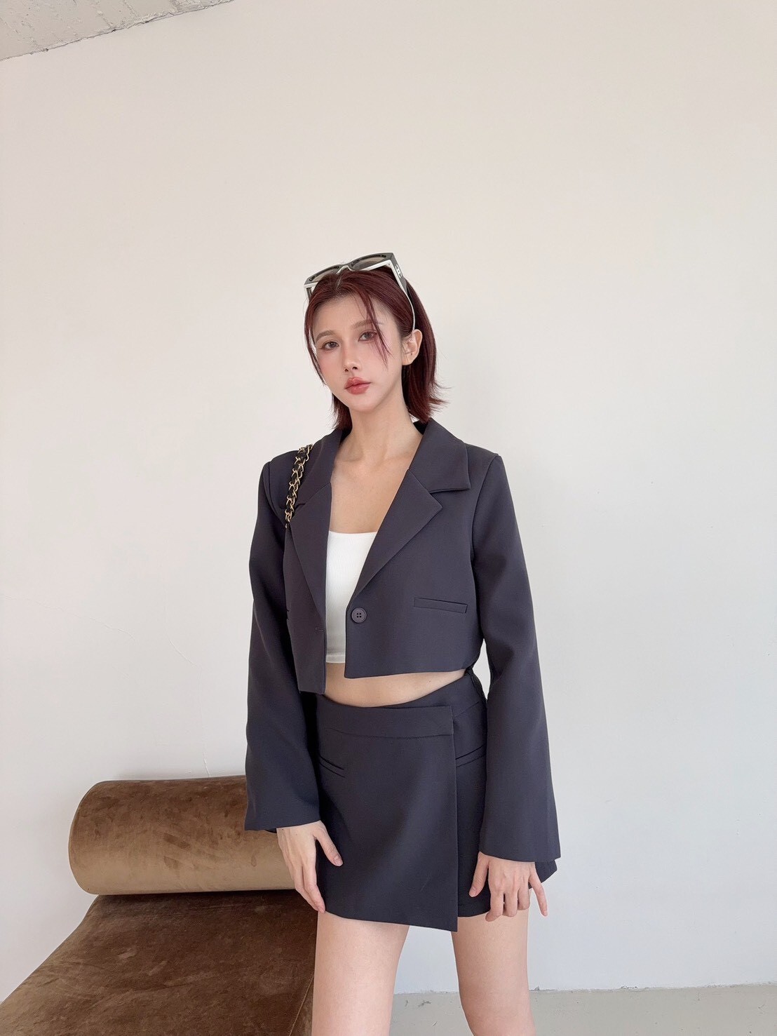 7531 訂製款-高質感西裝不規則褲裙+短版外SET (3)