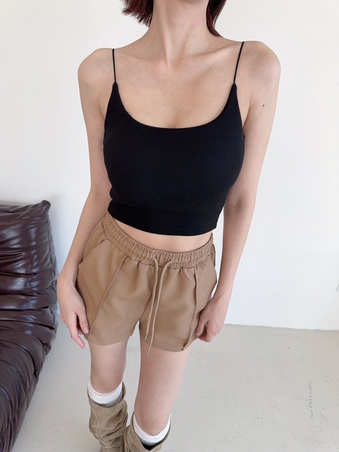 808 訂製款-爆款彈力細肩百搭胸墊背心