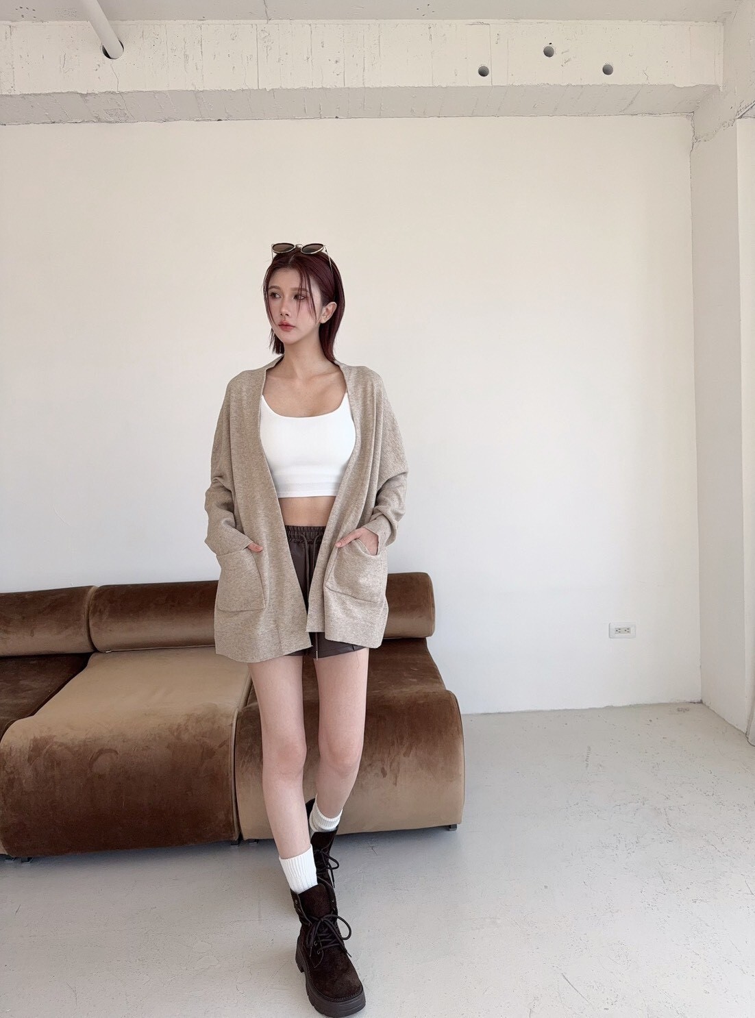 6006 韓系慵懶風長版針織開衫